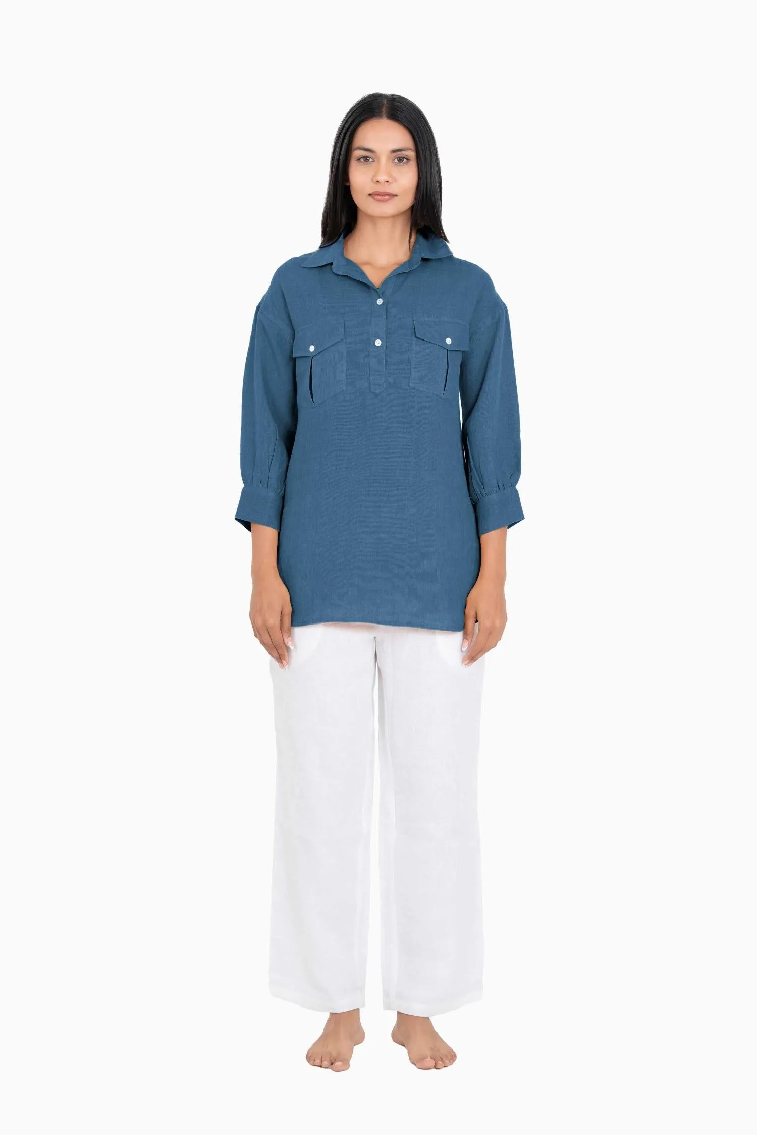 Linen Adele Shirt-Misty Lilac
