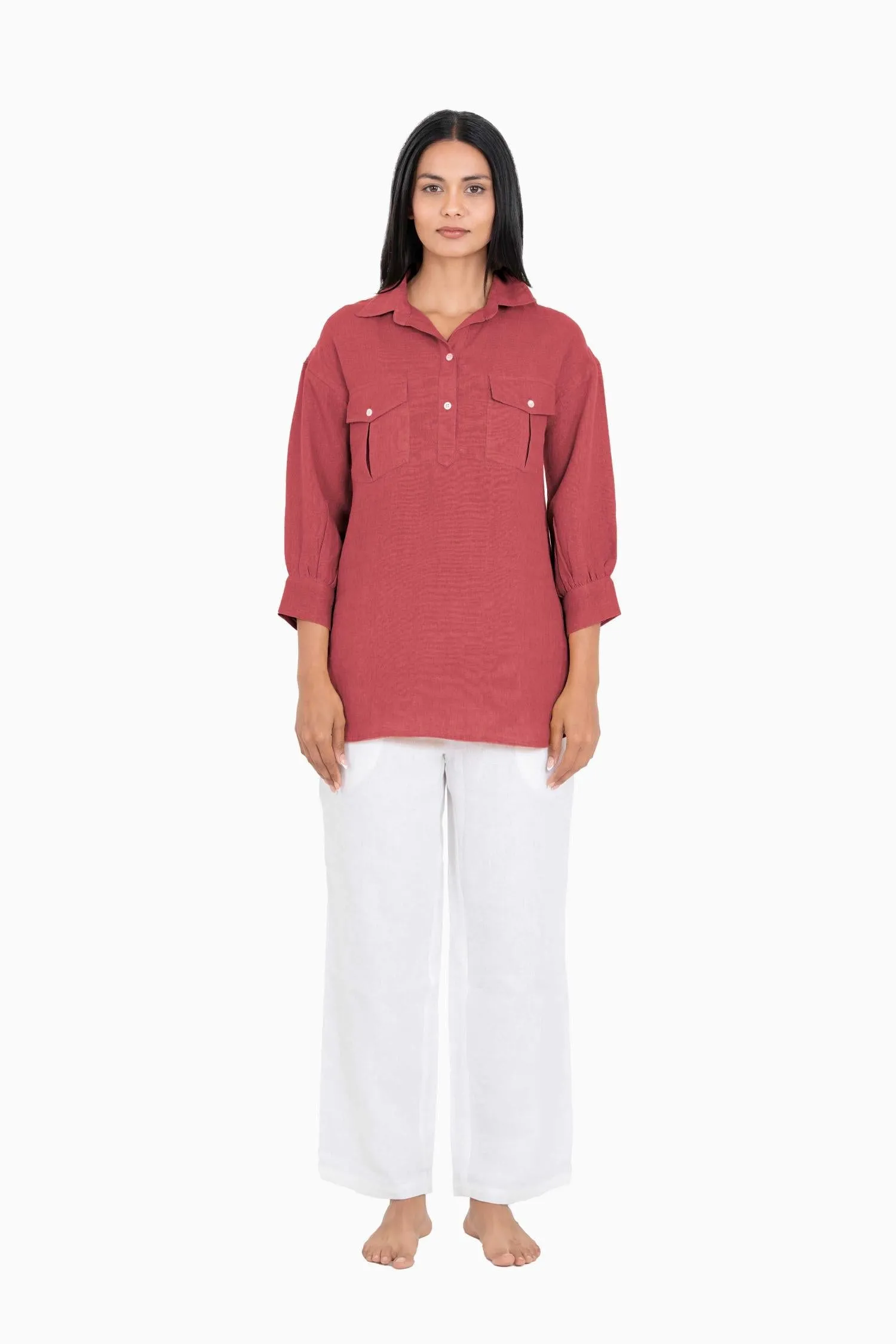 Linen Adele Shirt-Misty Lilac