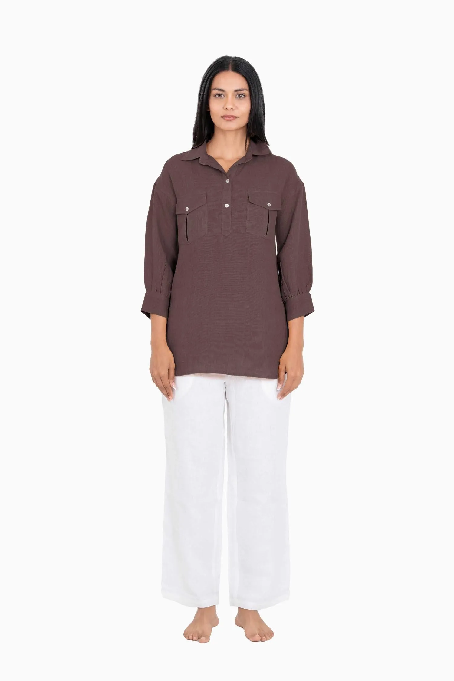 Linen Adele Shirt-Misty Lilac