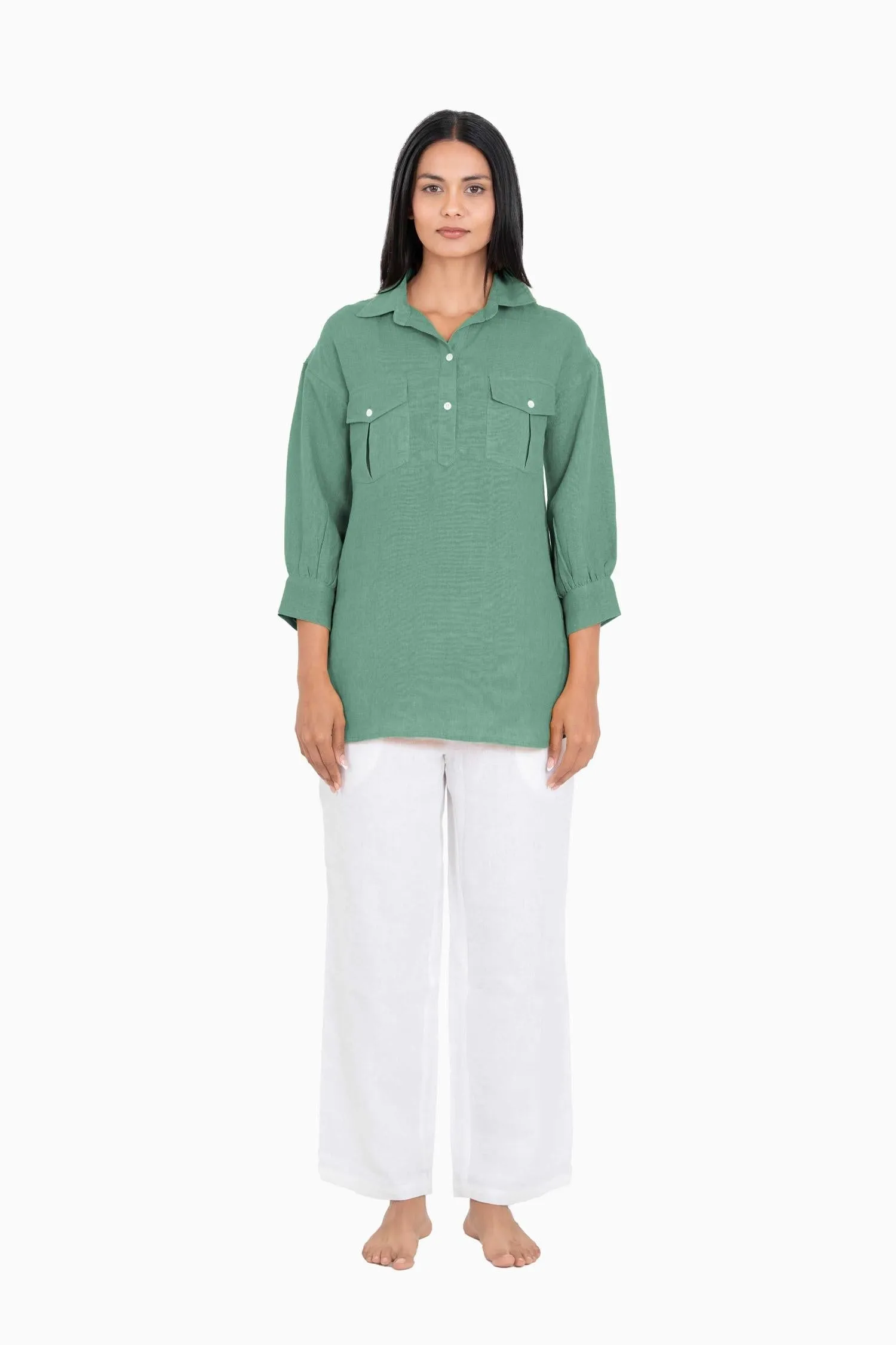 Linen Adele Shirt-Misty Lilac
