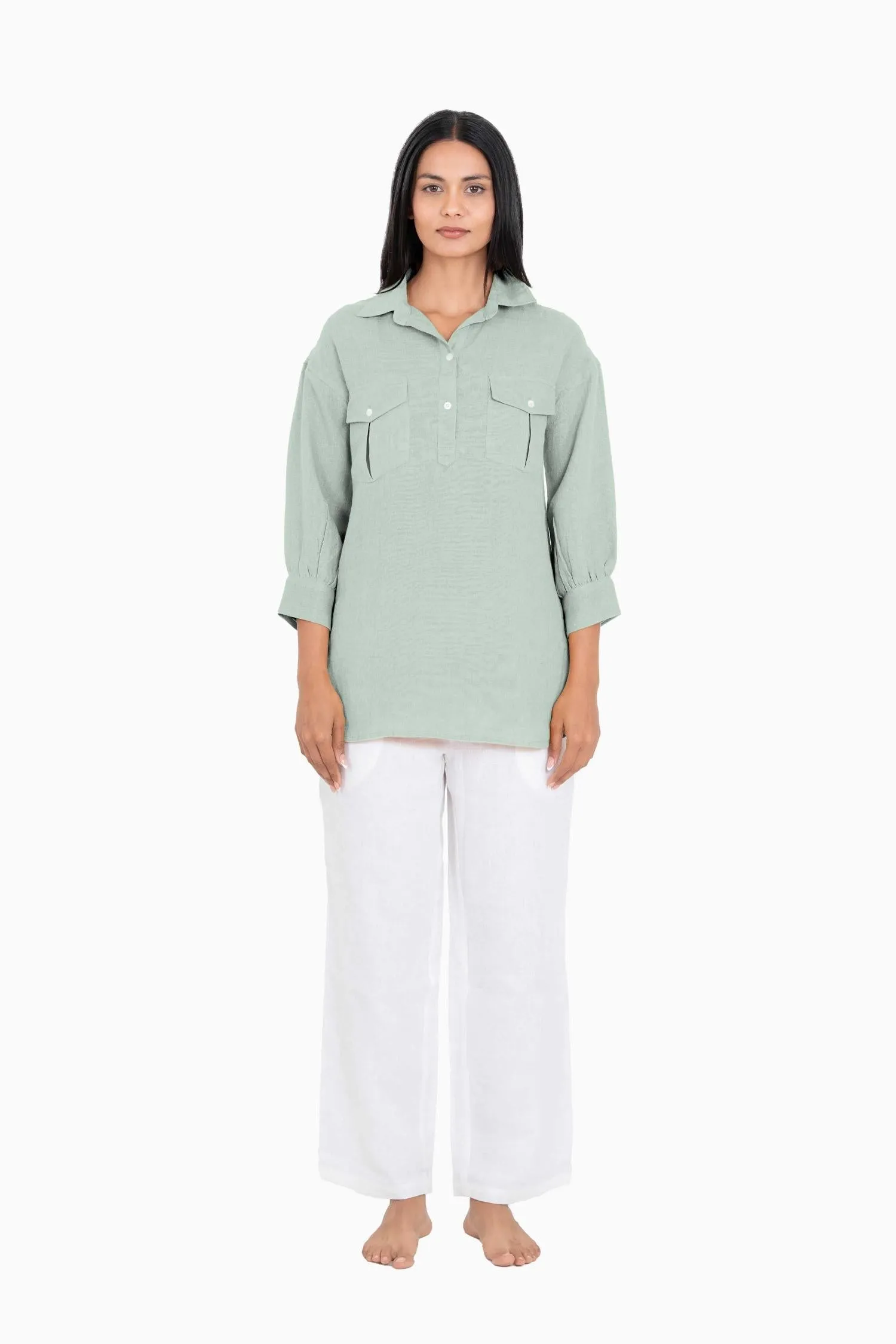 Linen Adele Shirt-Misty Lilac
