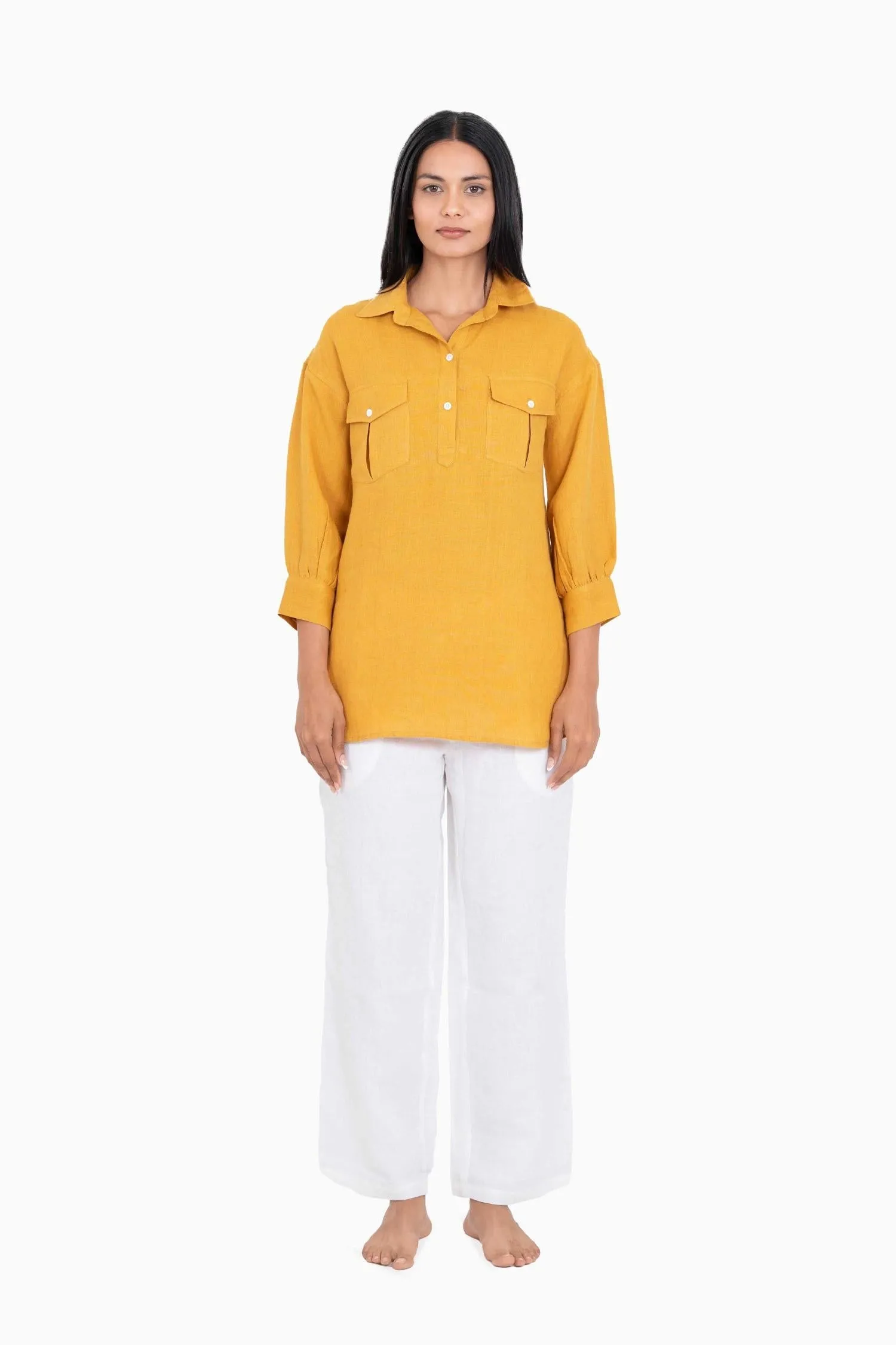 Linen Adele Shirt-Misty Lilac
