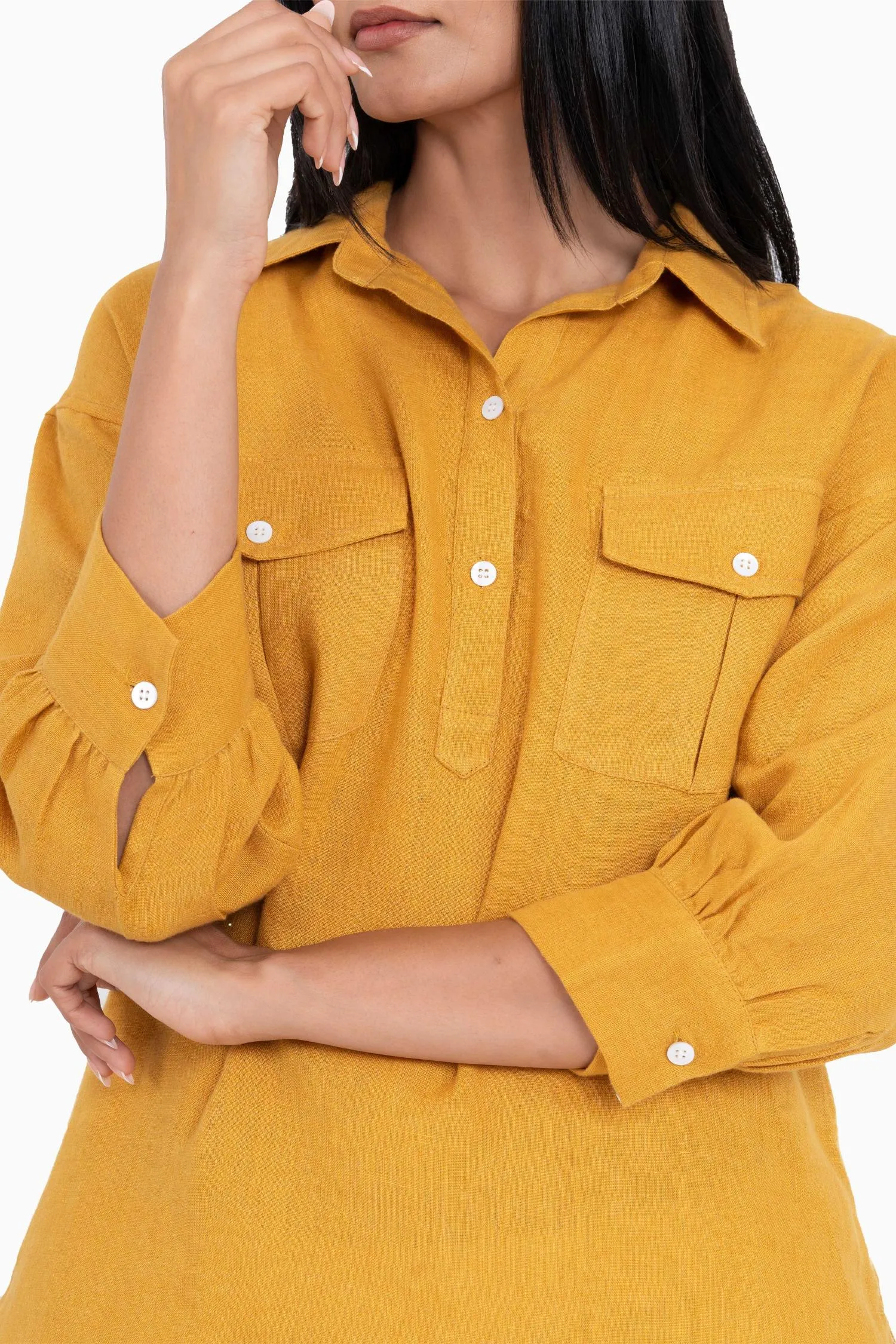 Linen Adele Shirt-Misty Lilac