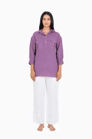 Linen Adele Shirt-Misty Lilac