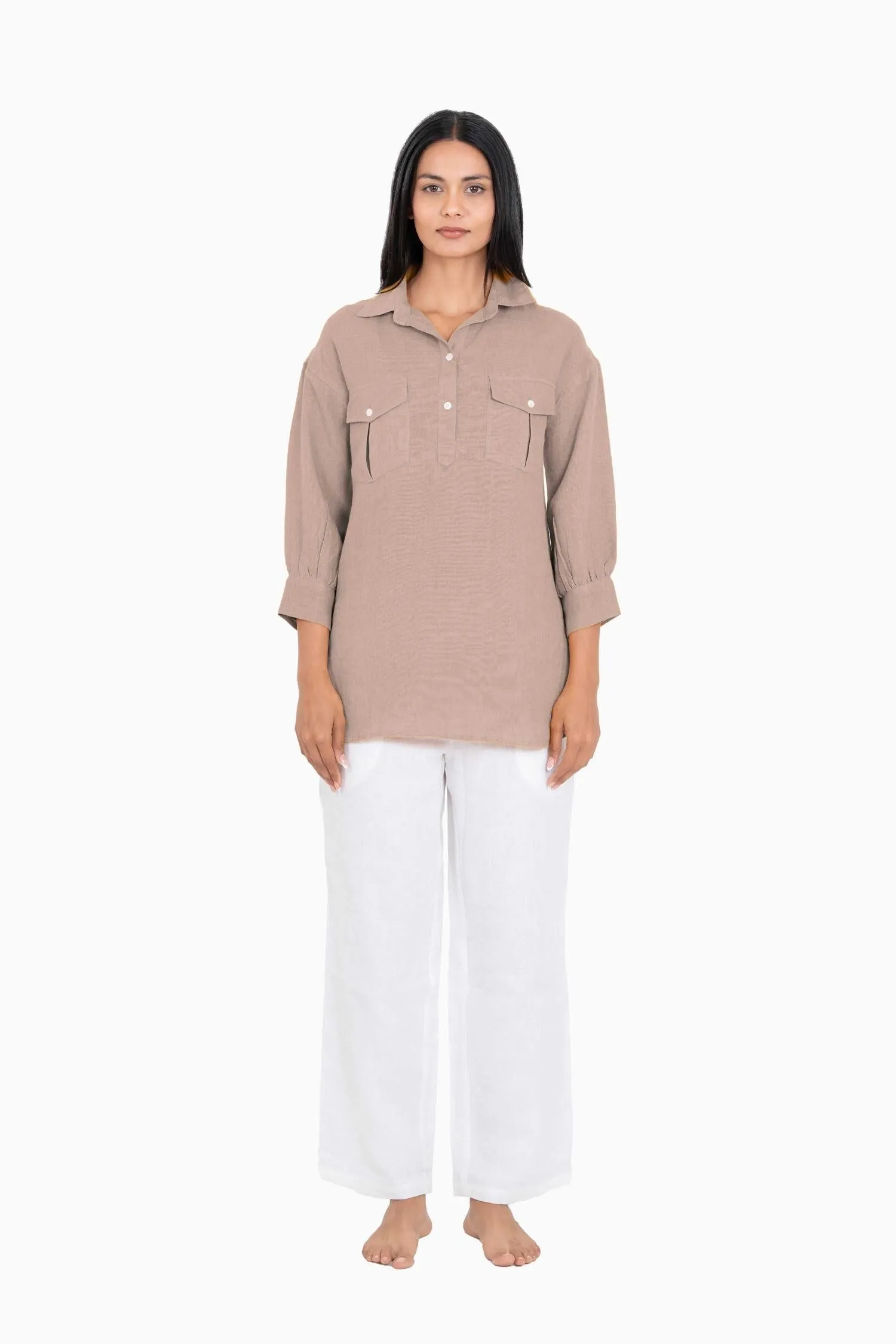 Linen Adele Shirt-Misty Lilac
