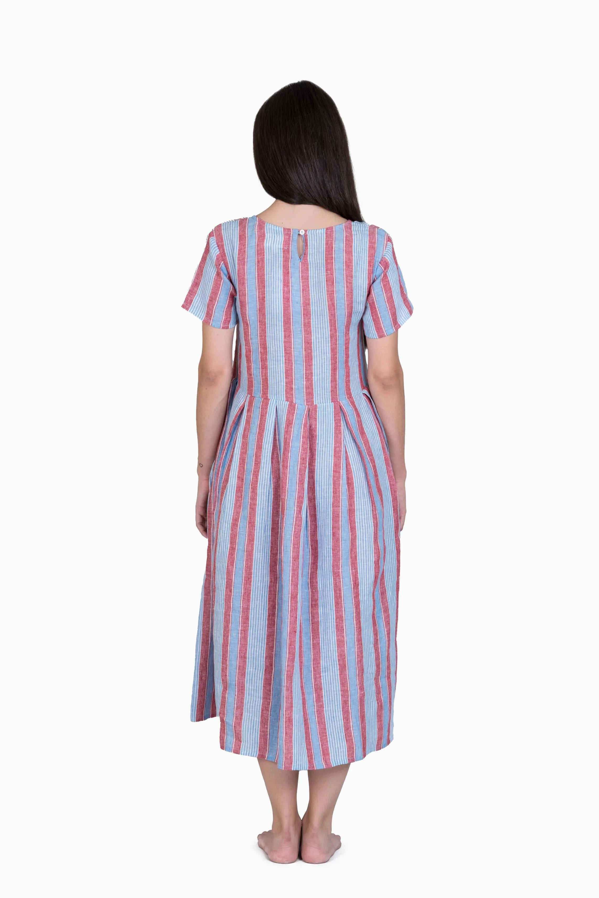 Linen Anya Dress-Vern Green