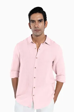 Linen Arlo Shirt-Petal Pink