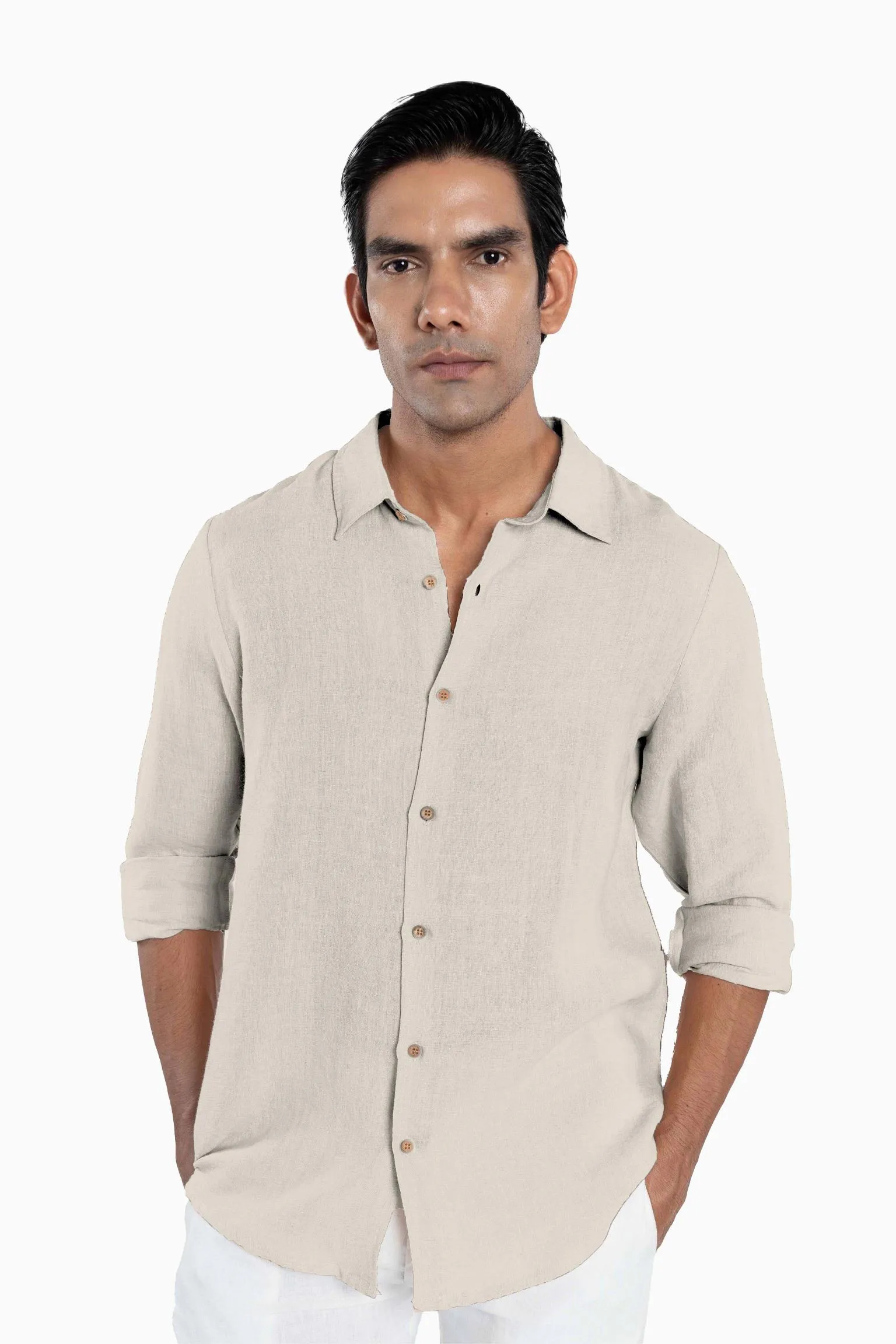 Linen Arlo Shirt-Sage Green
