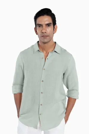 Linen Arlo Shirt-Sage Green