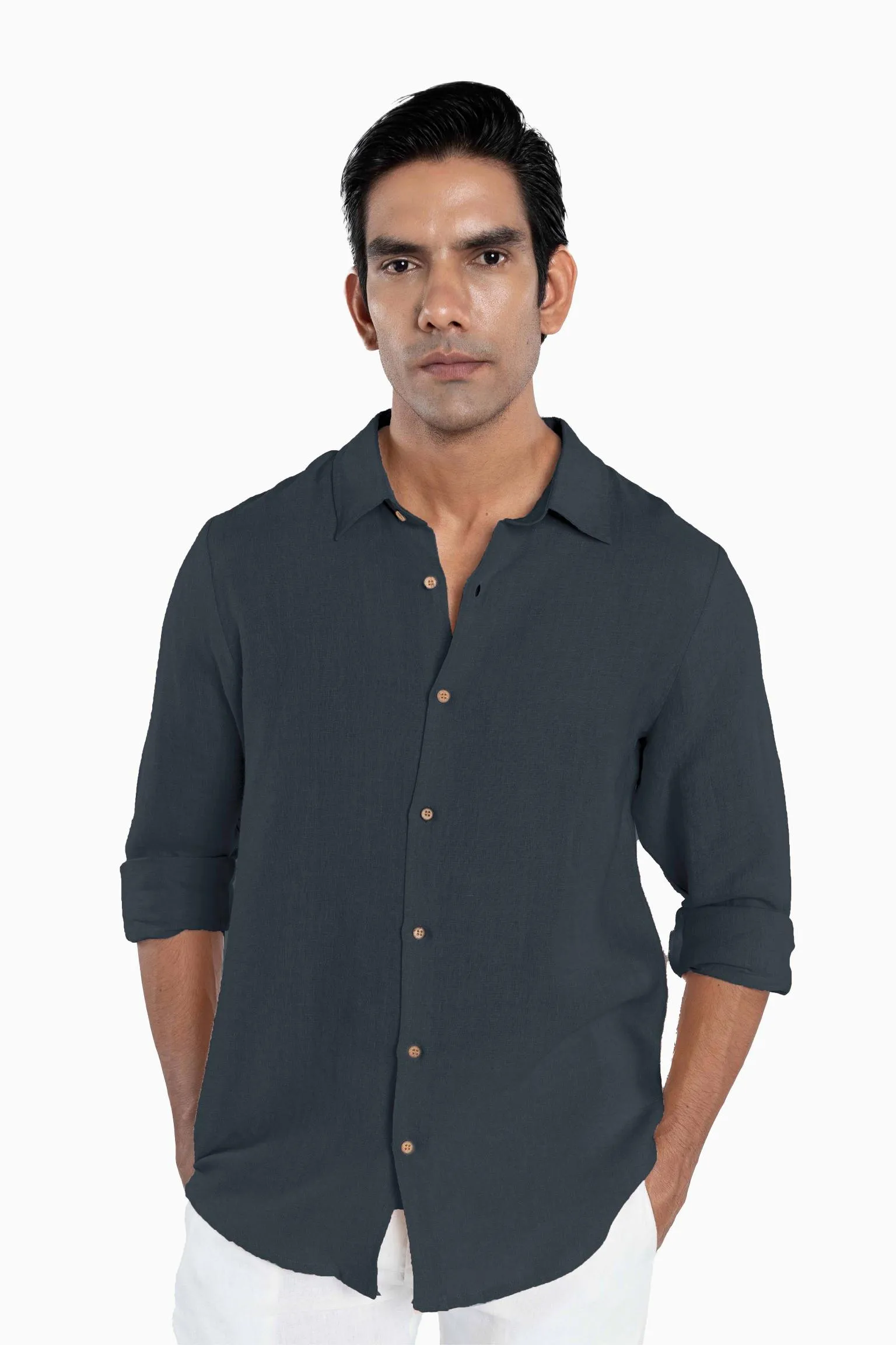 Linen Arlo Shirt-Sage Green