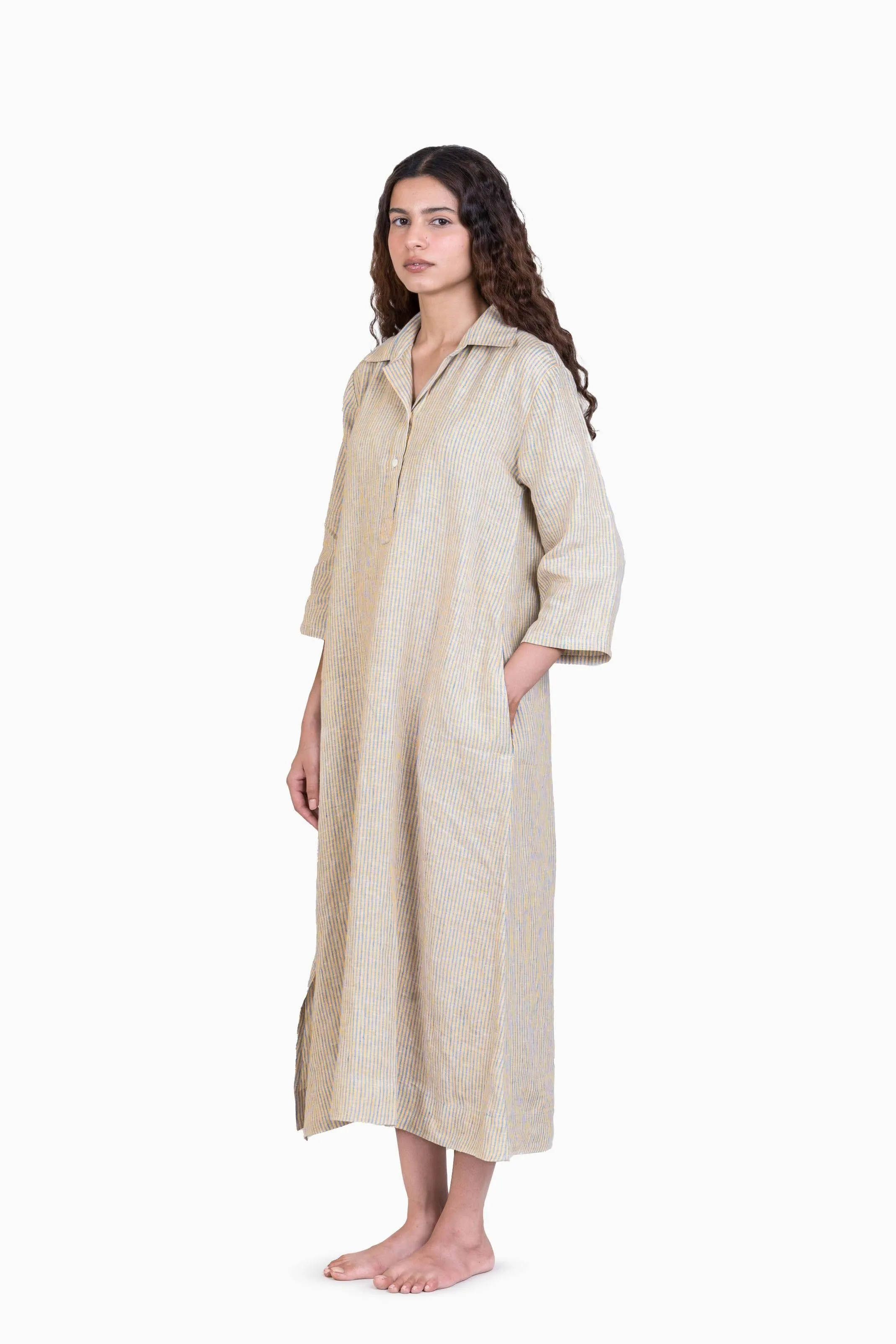 Linen Avery Dress-Swirly Red