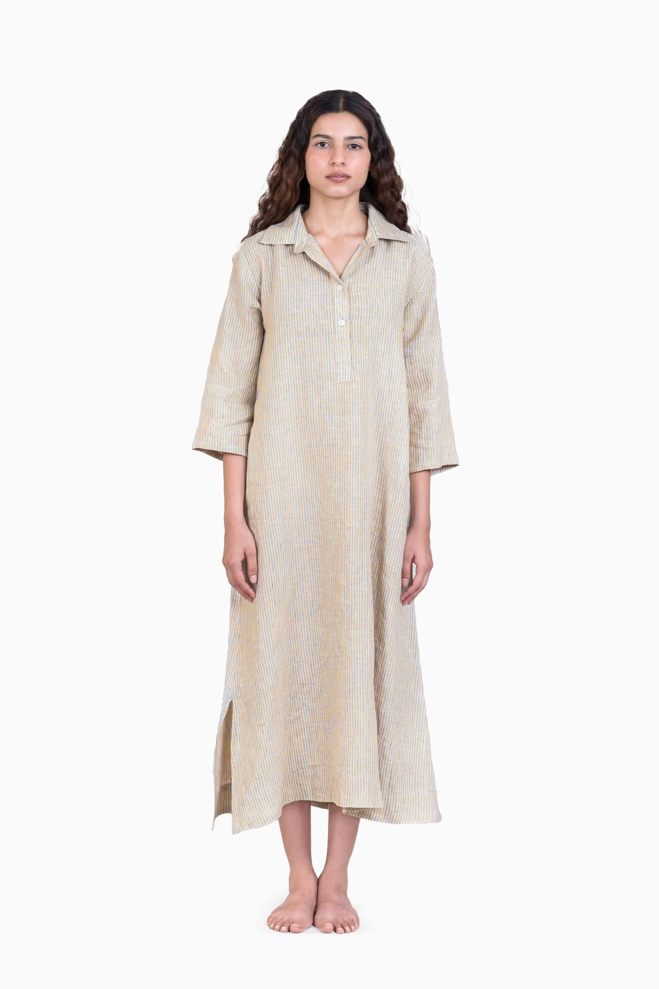 Linen Avery Dress-Swirly Red
