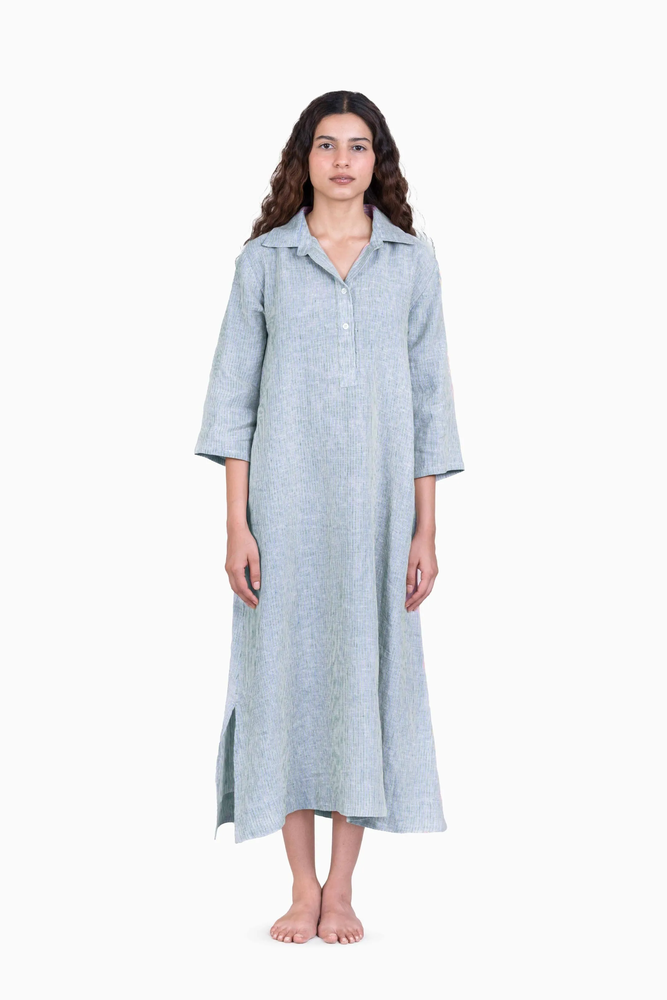 Linen Avery Dress-Swirly Red
