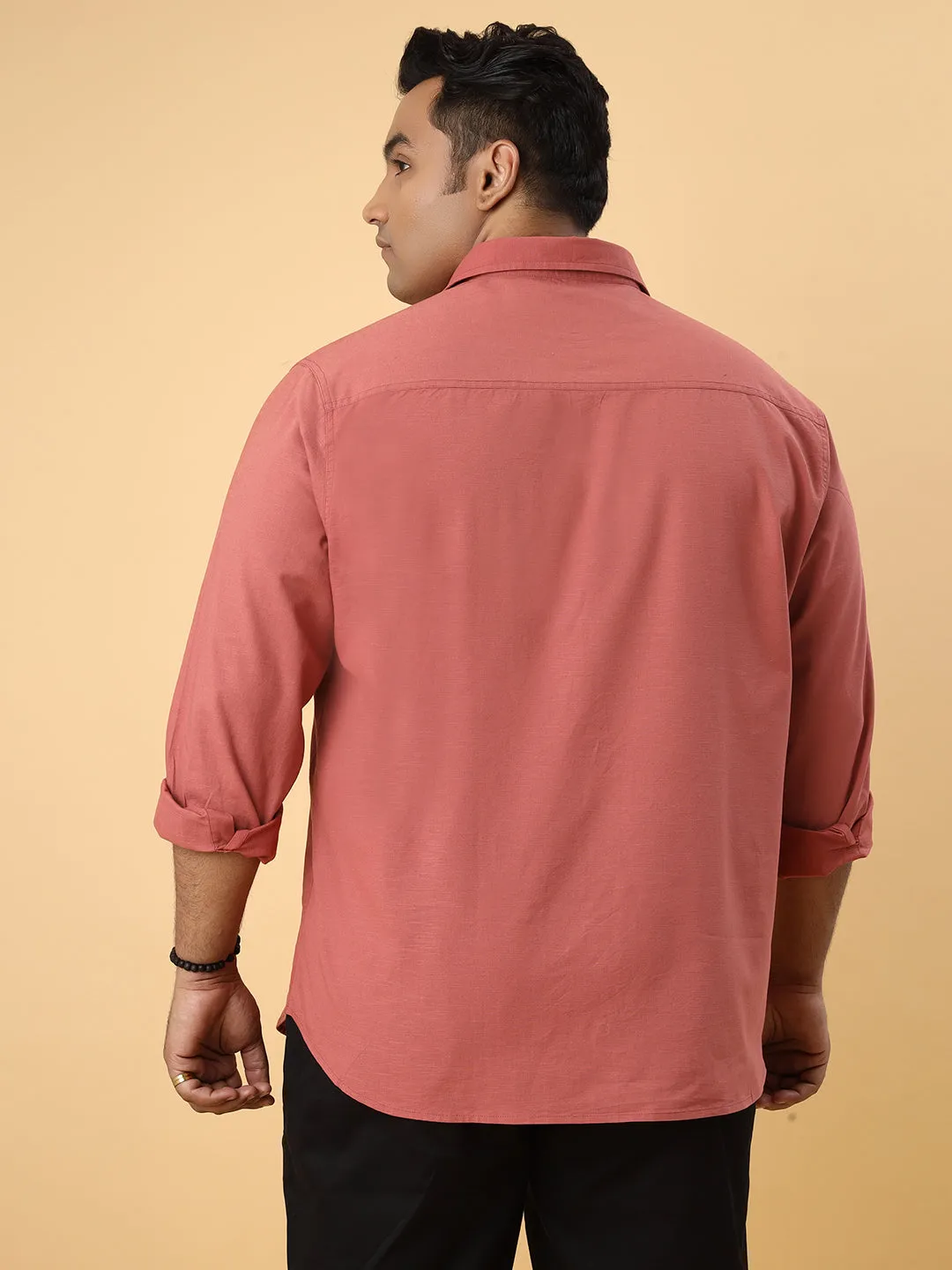 Linen | Carrot Colored Linen Smart Fit Shirt (NC-2K20)