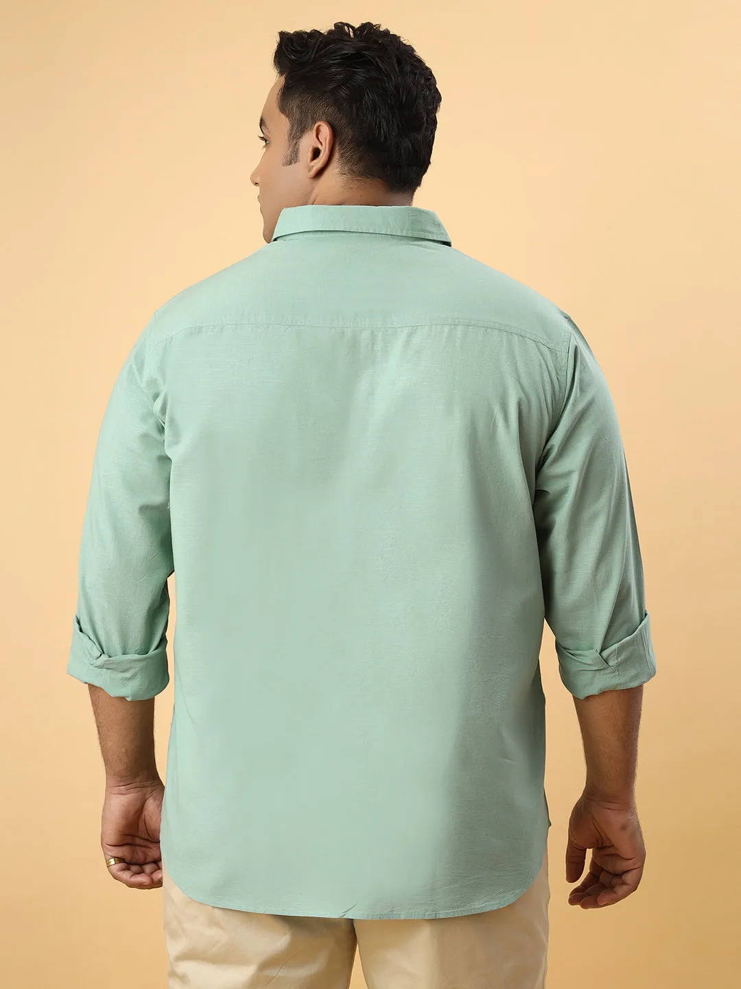 Linen | Carrot Colored Linen Smart Fit Shirt (NC-2K20)