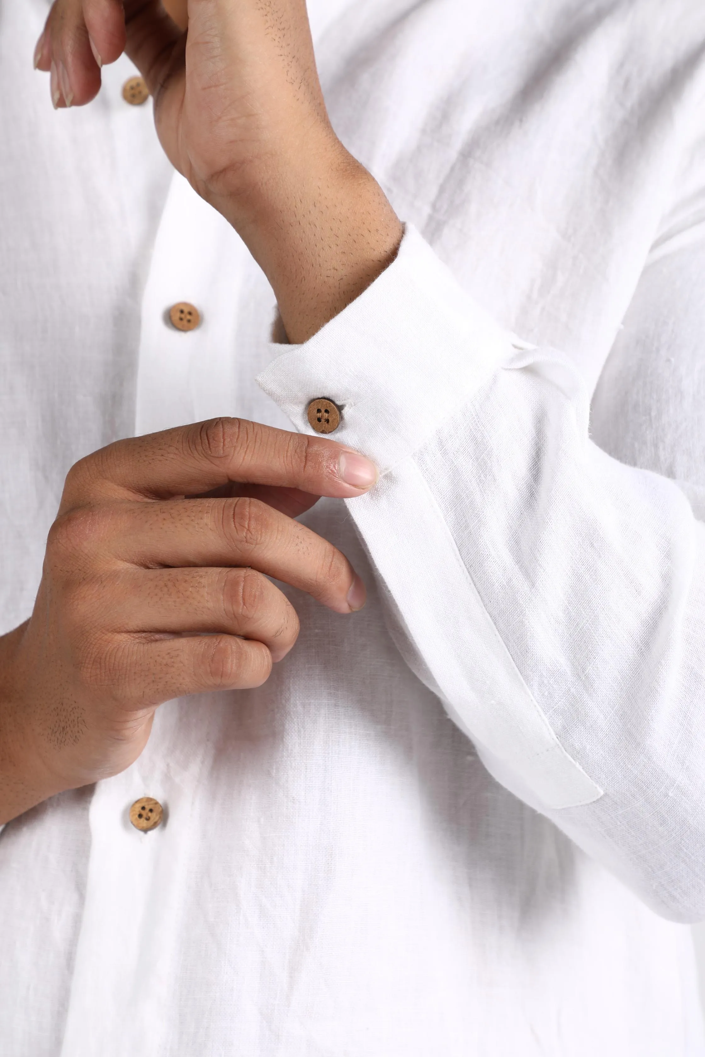 Linen Drake Shirt-Sunburnt Yellow