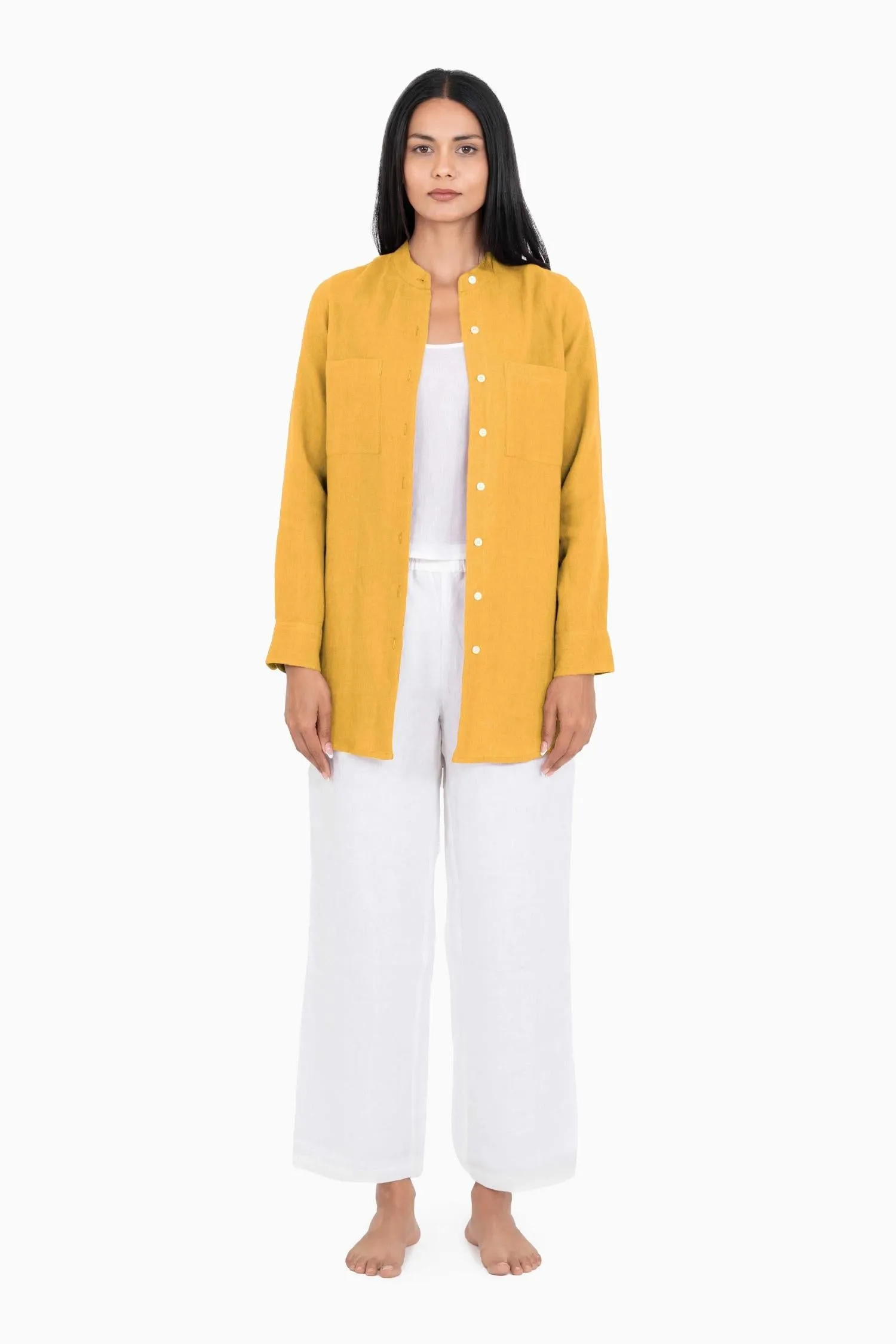 Linen Erin Shirt-Misty Lilac