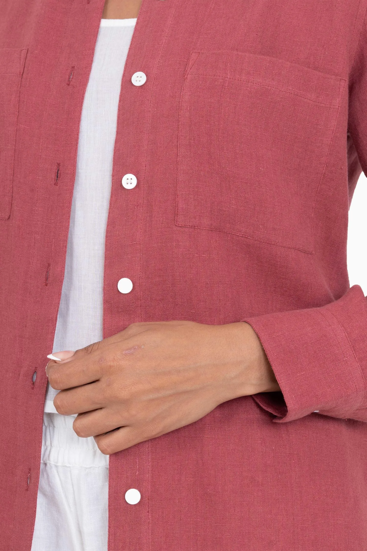 Linen Erin Shirt-Misty Lilac