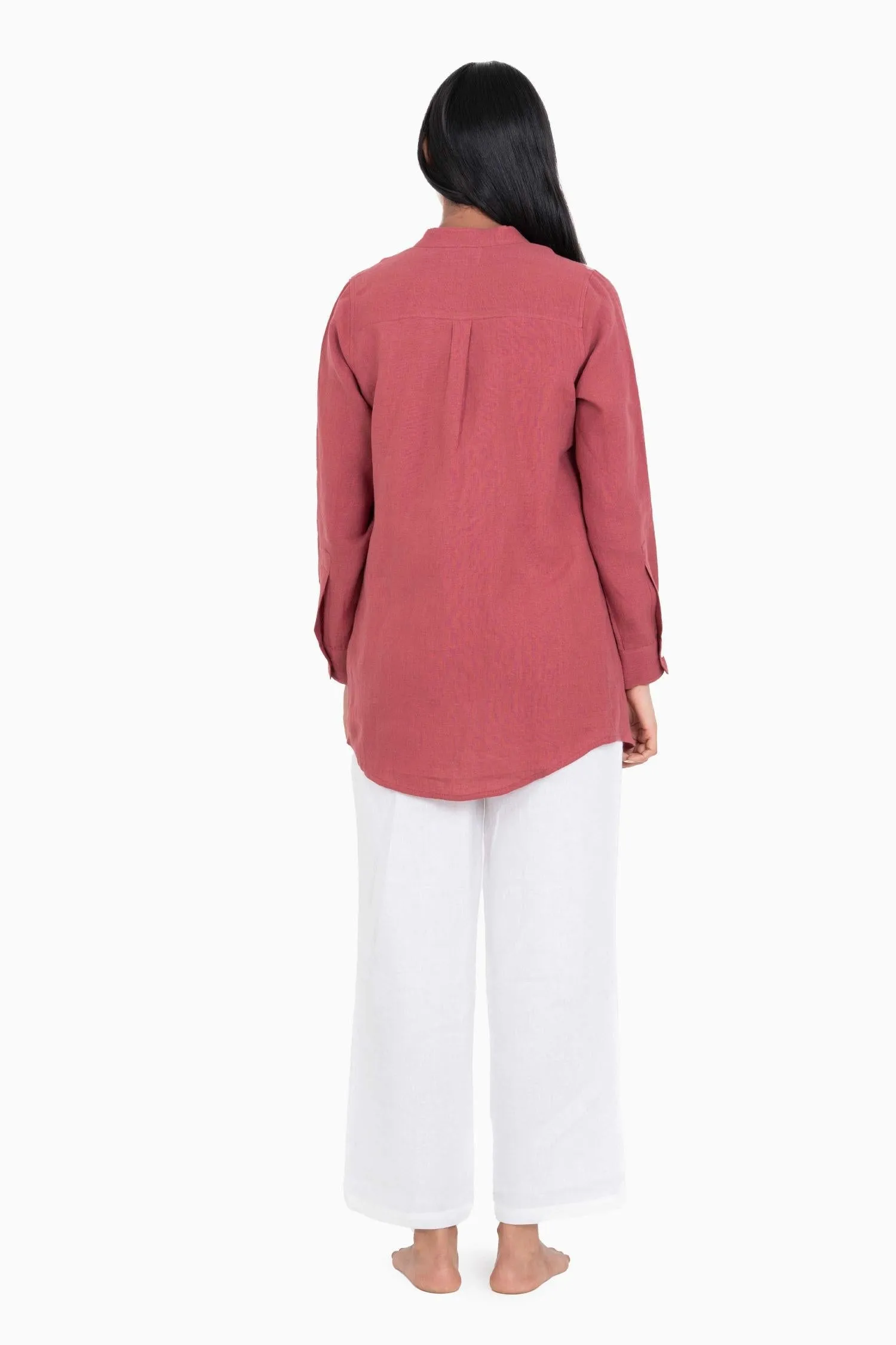 Linen Erin Shirt-Misty Lilac