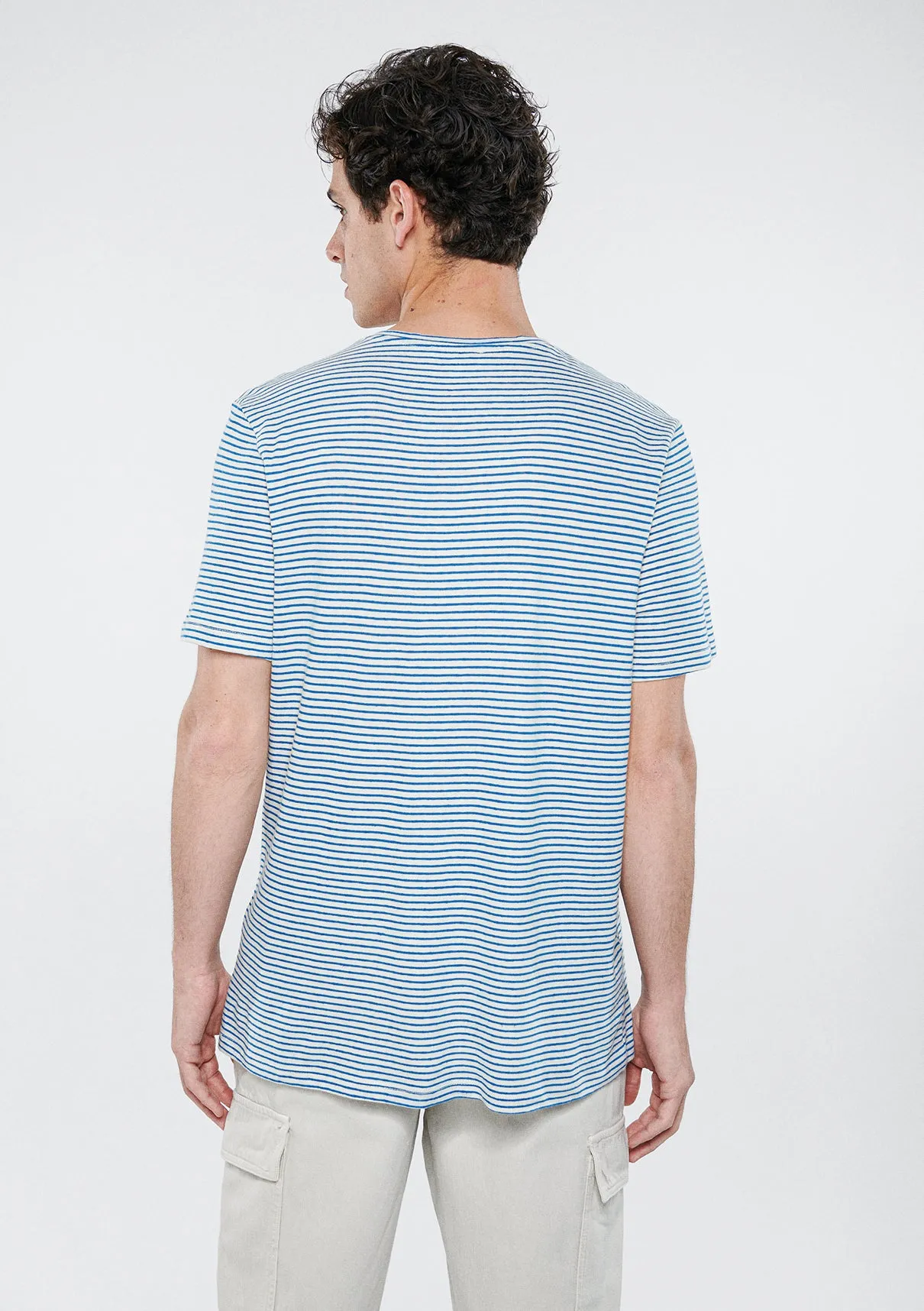 Linen Mix Striped T-Shirt