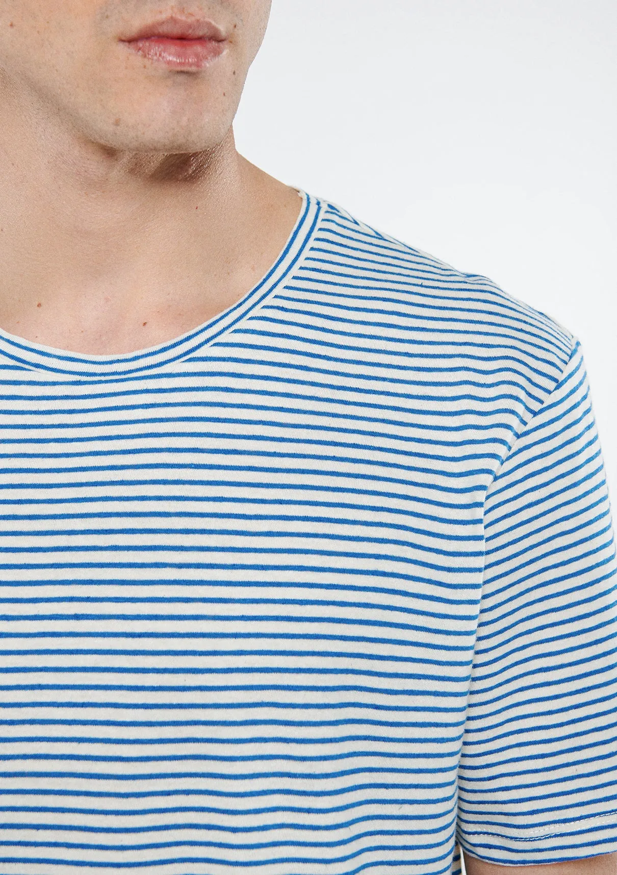 Linen Mix Striped T-Shirt
