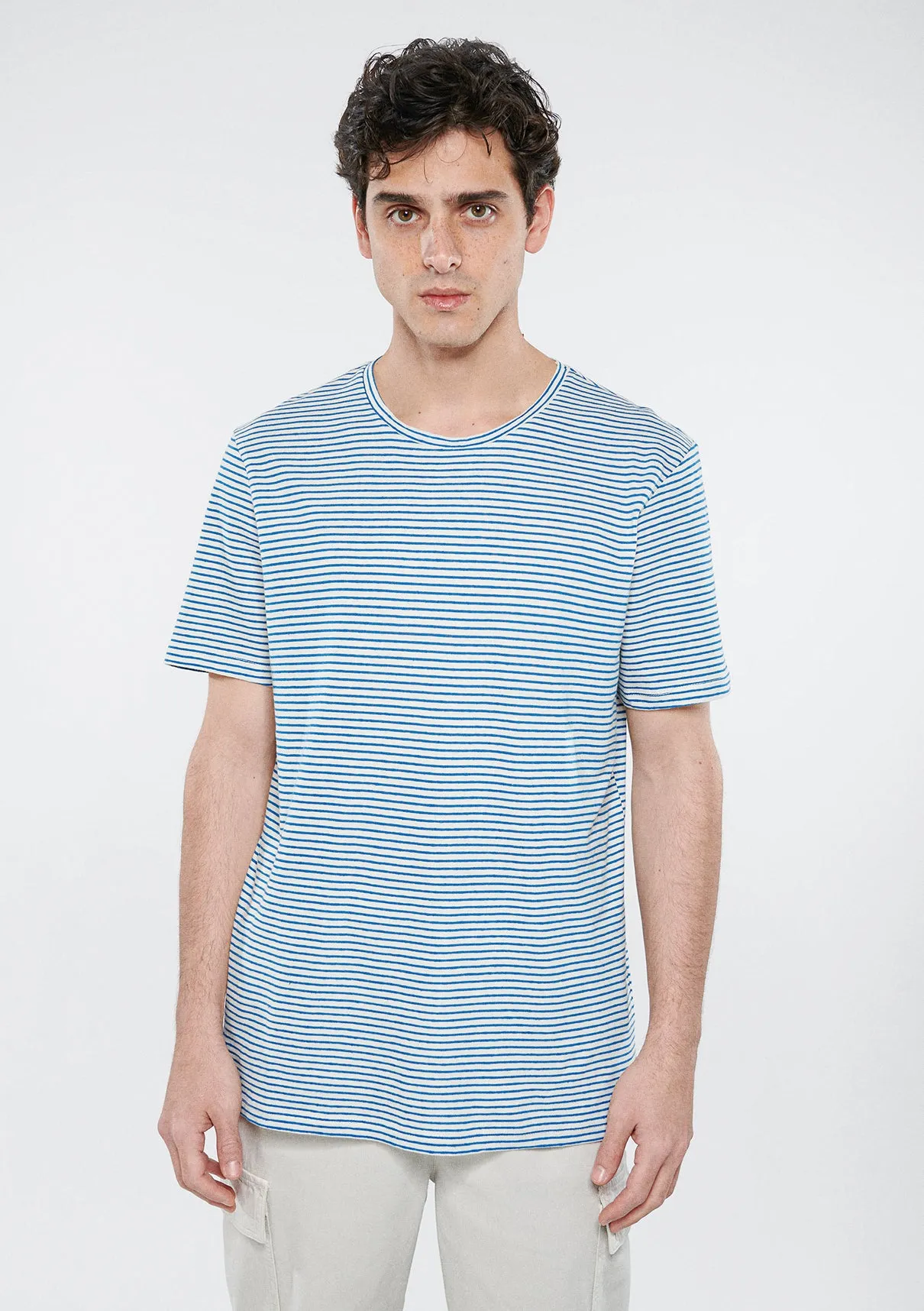 Linen Mix Striped T-Shirt