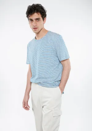 Linen Mix Striped T-Shirt