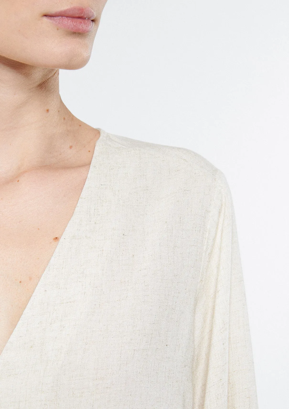 Linen Mix White Shirt