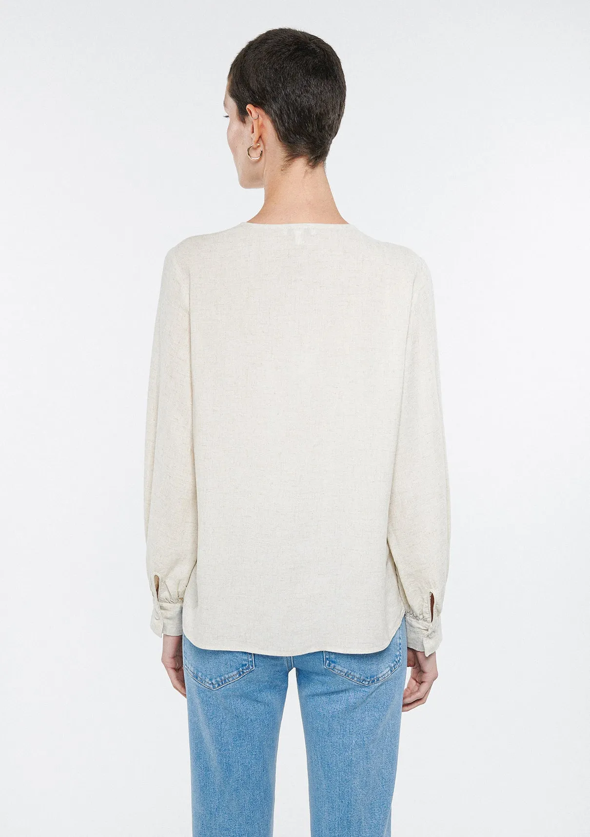 Linen Mix White Shirt