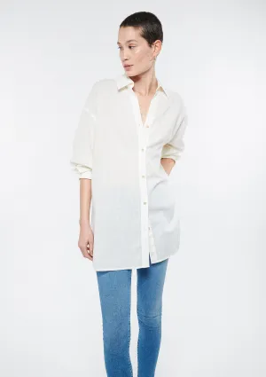 Linen Mix White Shirt