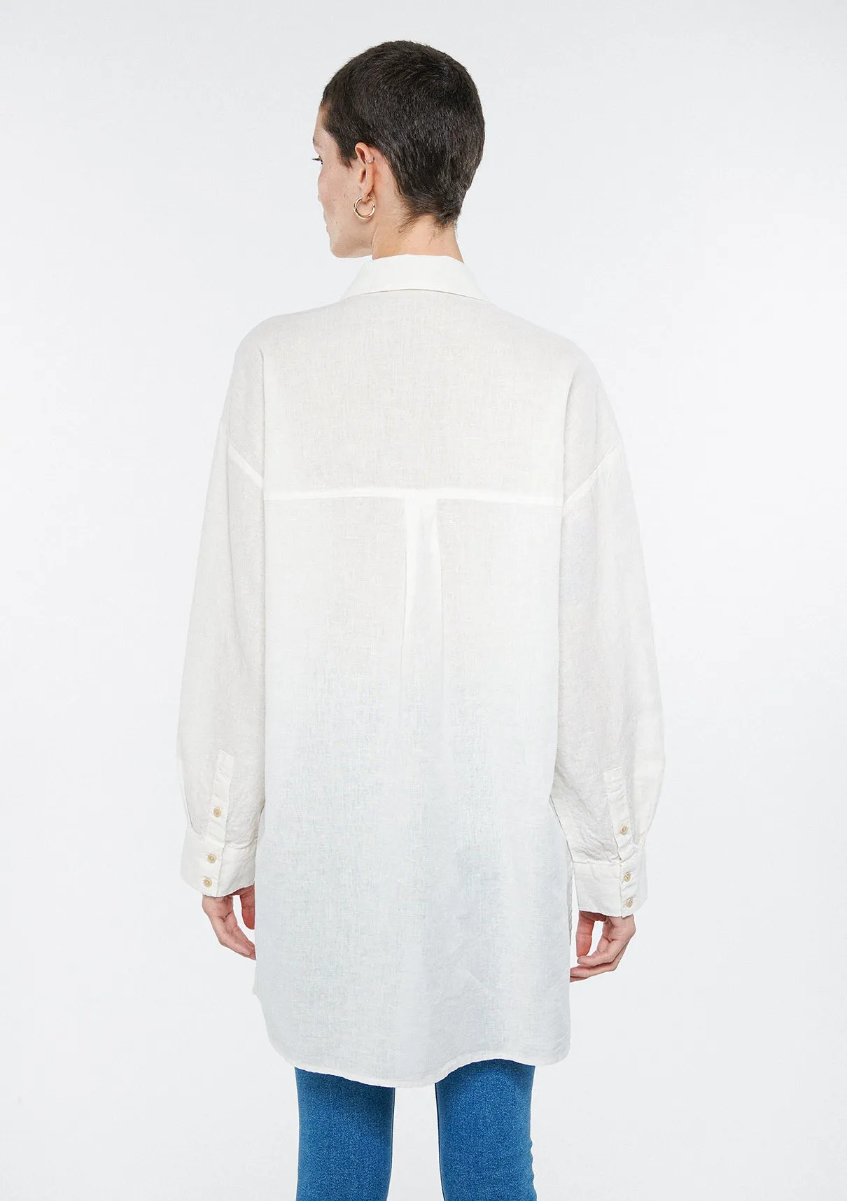 Linen Mix White Shirt