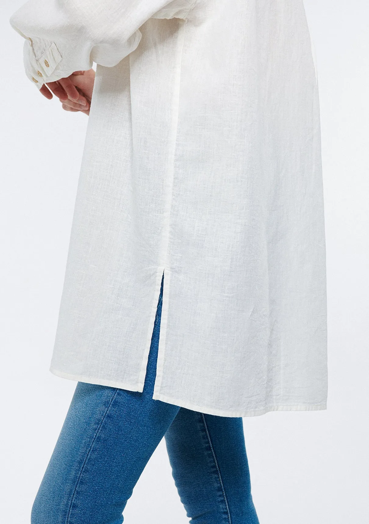 Linen Mix White Shirt