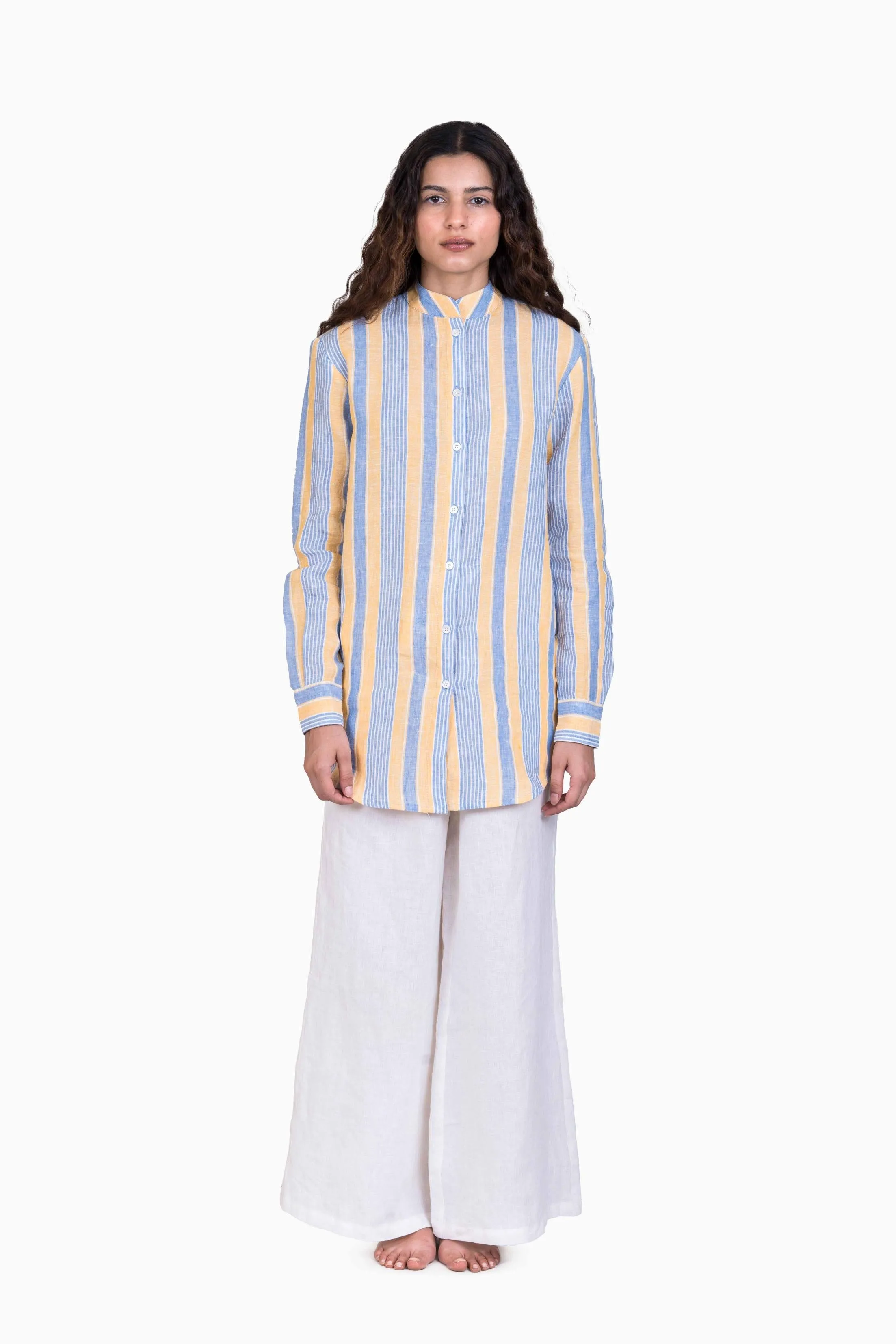 Linen Noelle Shirt-Vern Yellow