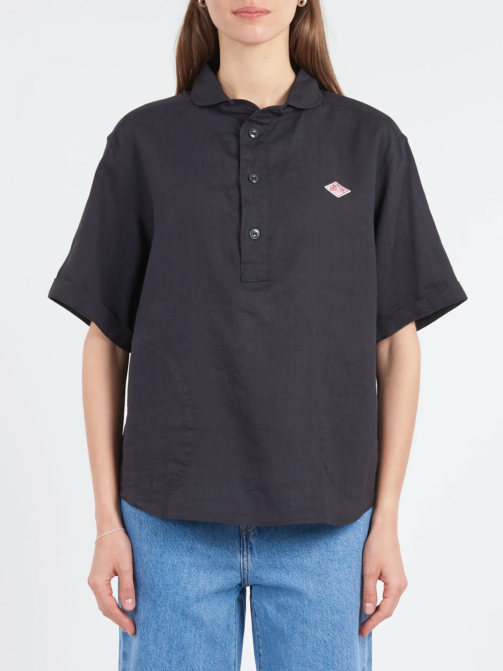 Linen Round Collar Shirt