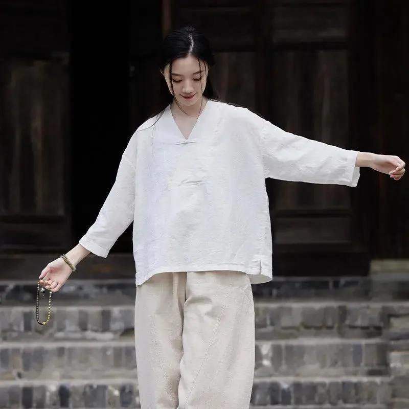 linen shirts women summer tops womens blouses 3 4 sleeve tops