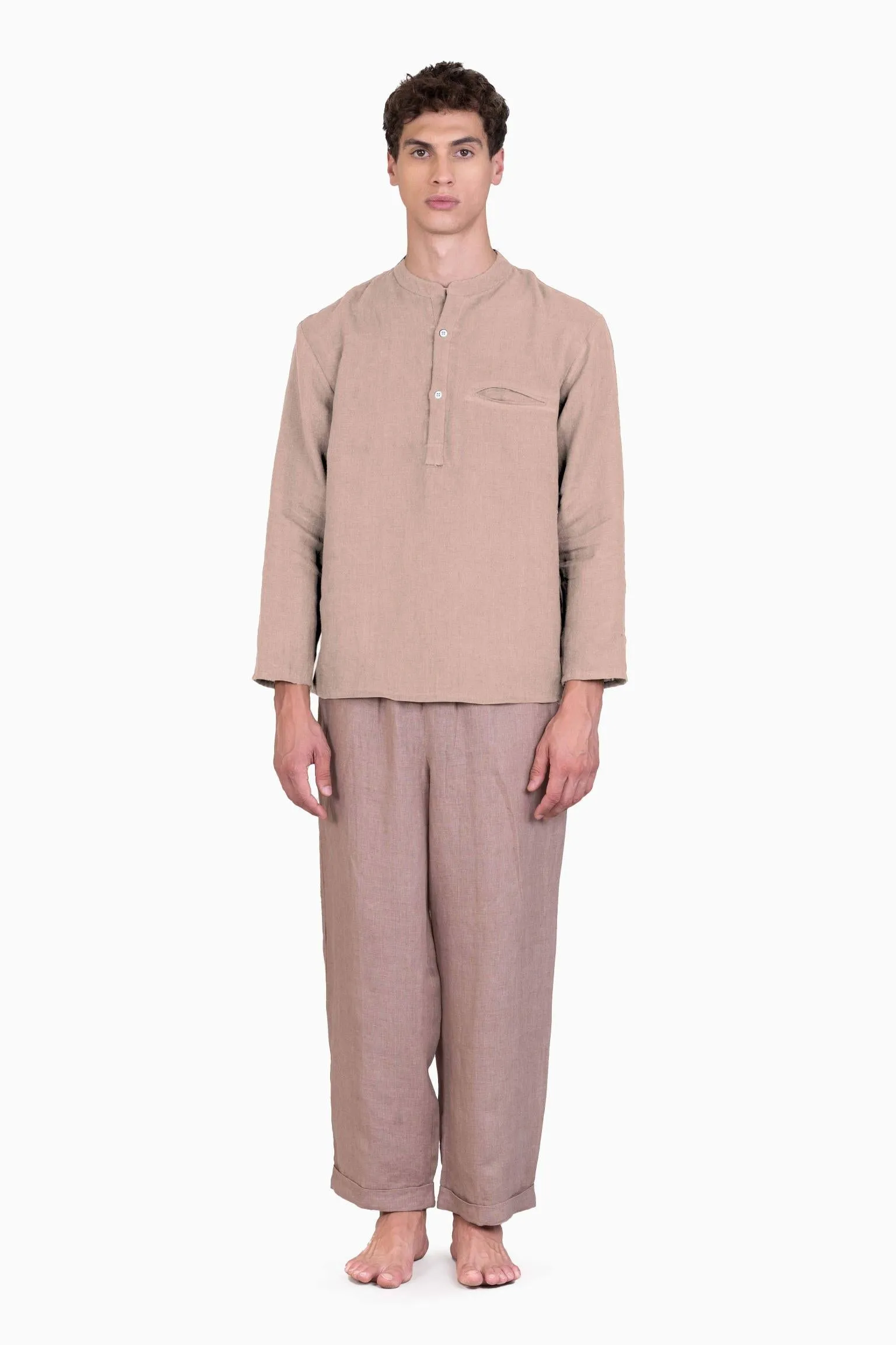 Linen Terran Shirt-Misty Lilac