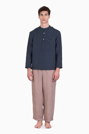 Linen Terran Shirt-Stormy Blue