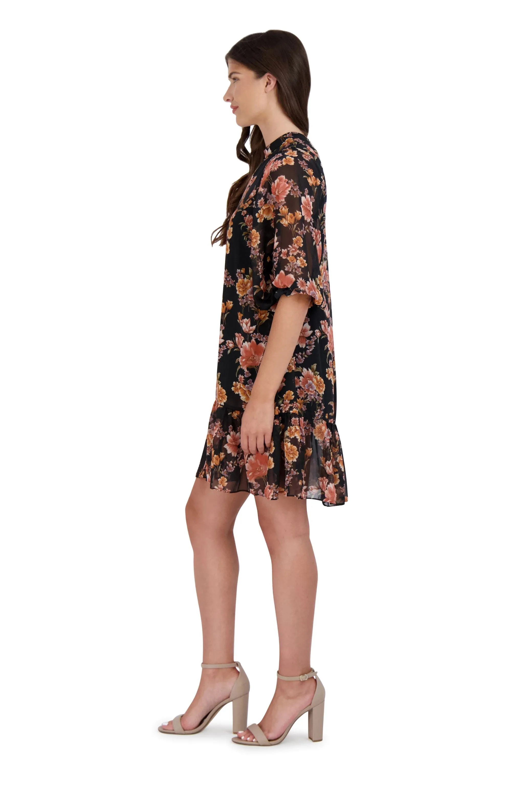 Long Sleeve Mock Neck Easy Dress
