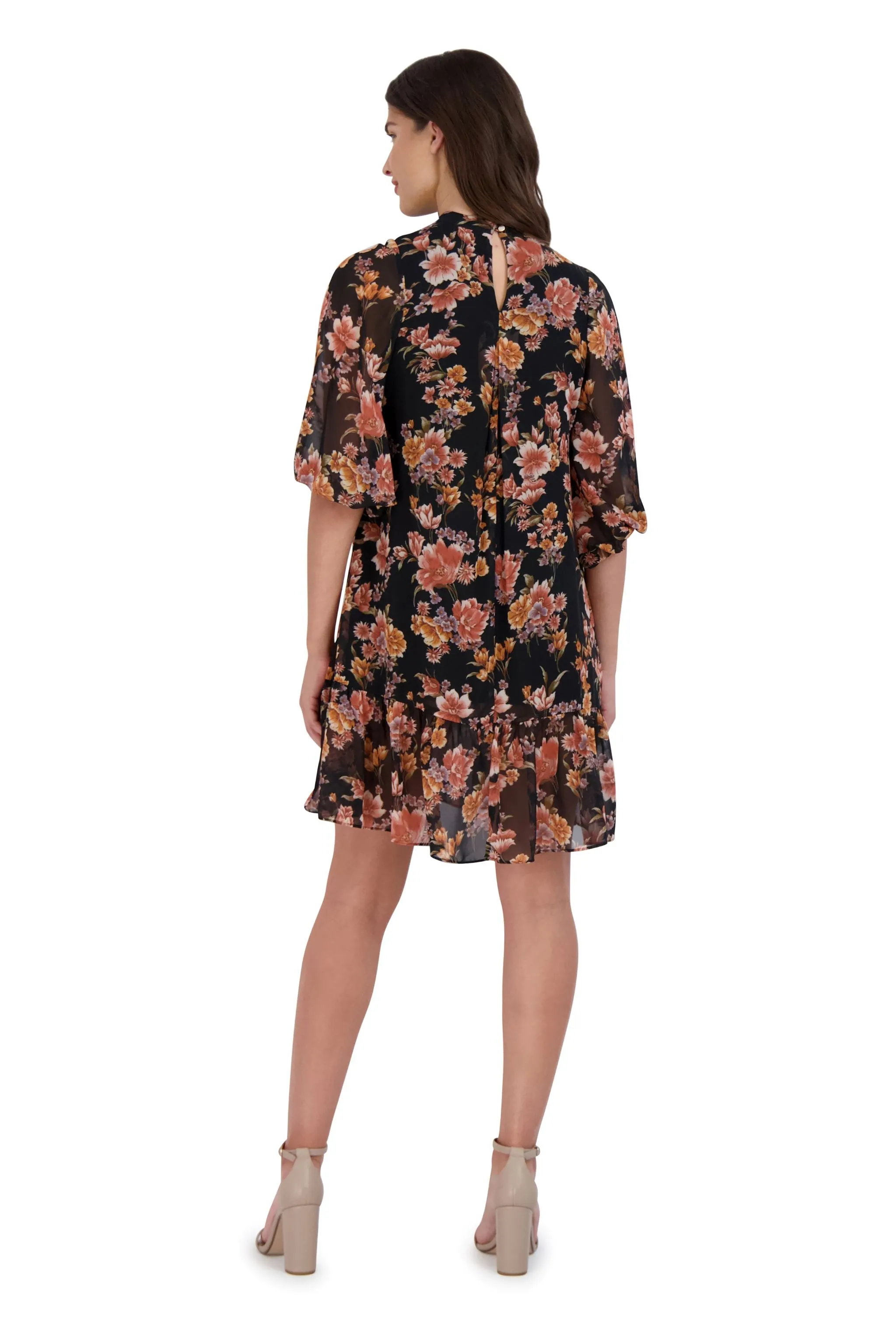 Long Sleeve Mock Neck Easy Dress