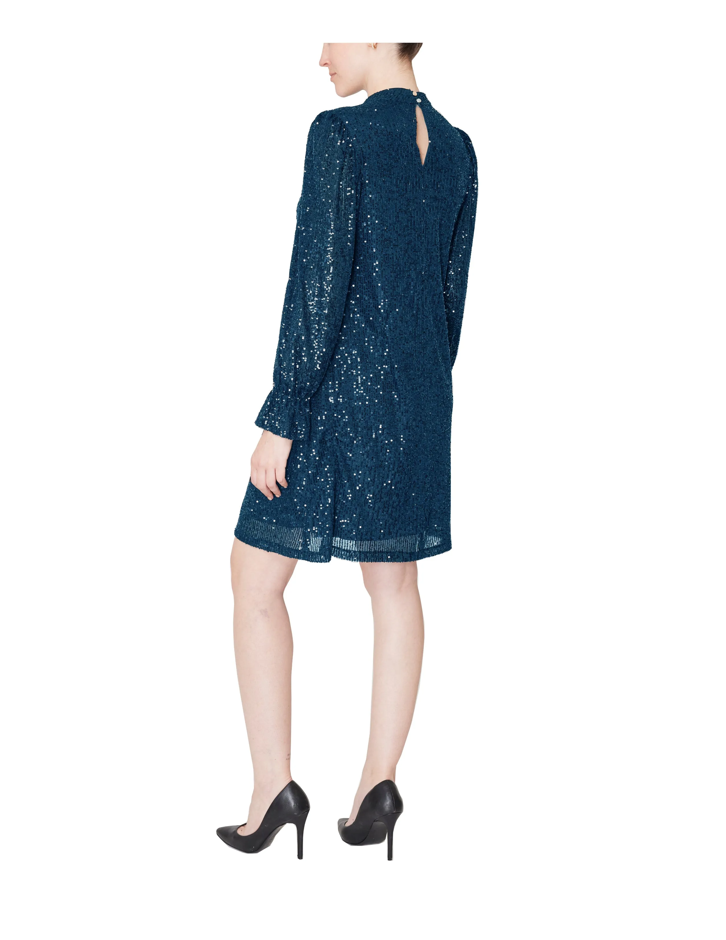 Long Sleeve Mock Neck Sheath Dress