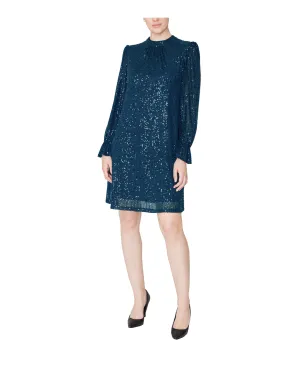 Long Sleeve Mock Neck Sheath Dress
