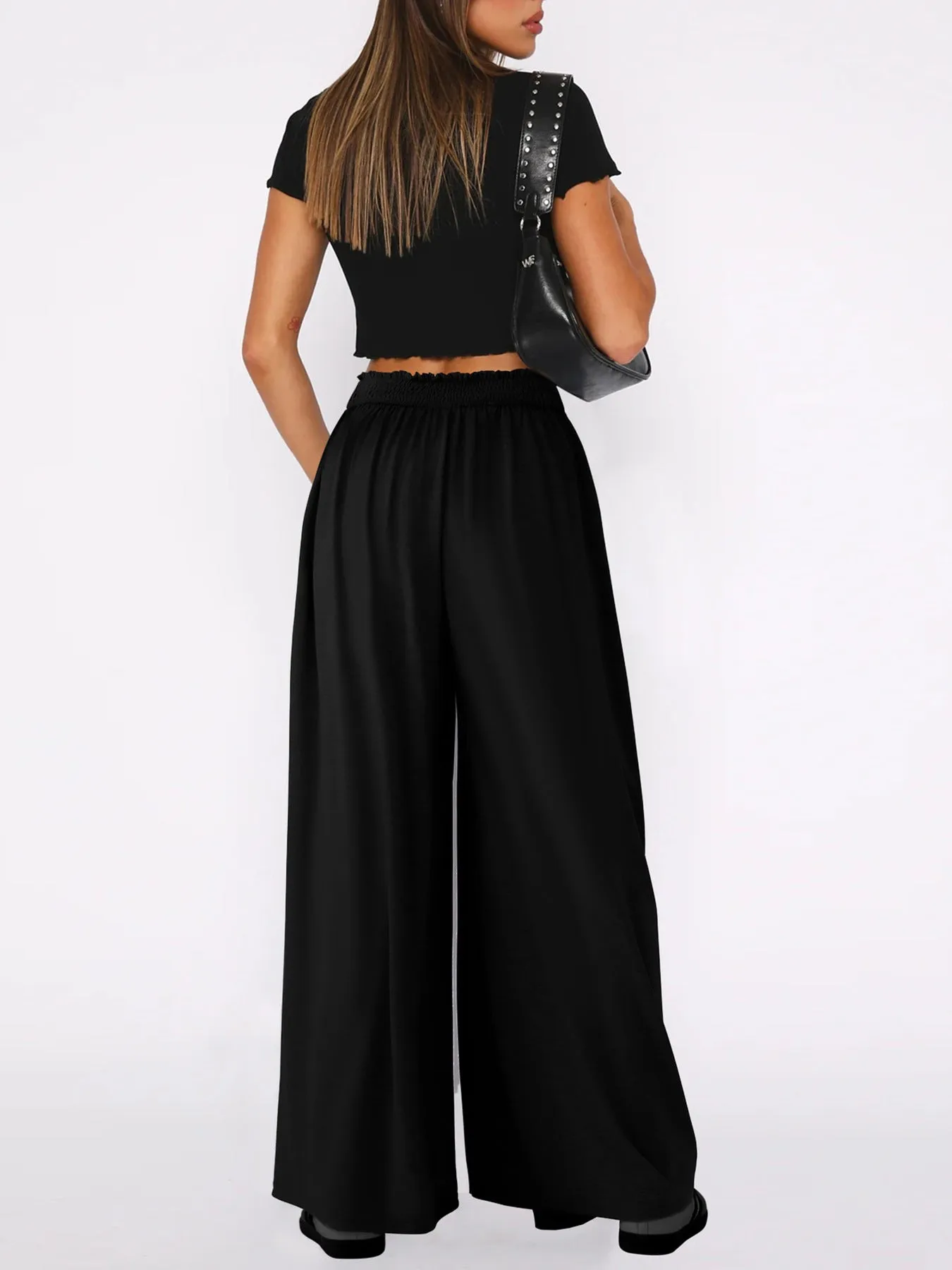 Loose Fitting Draping Effect Casual Pants