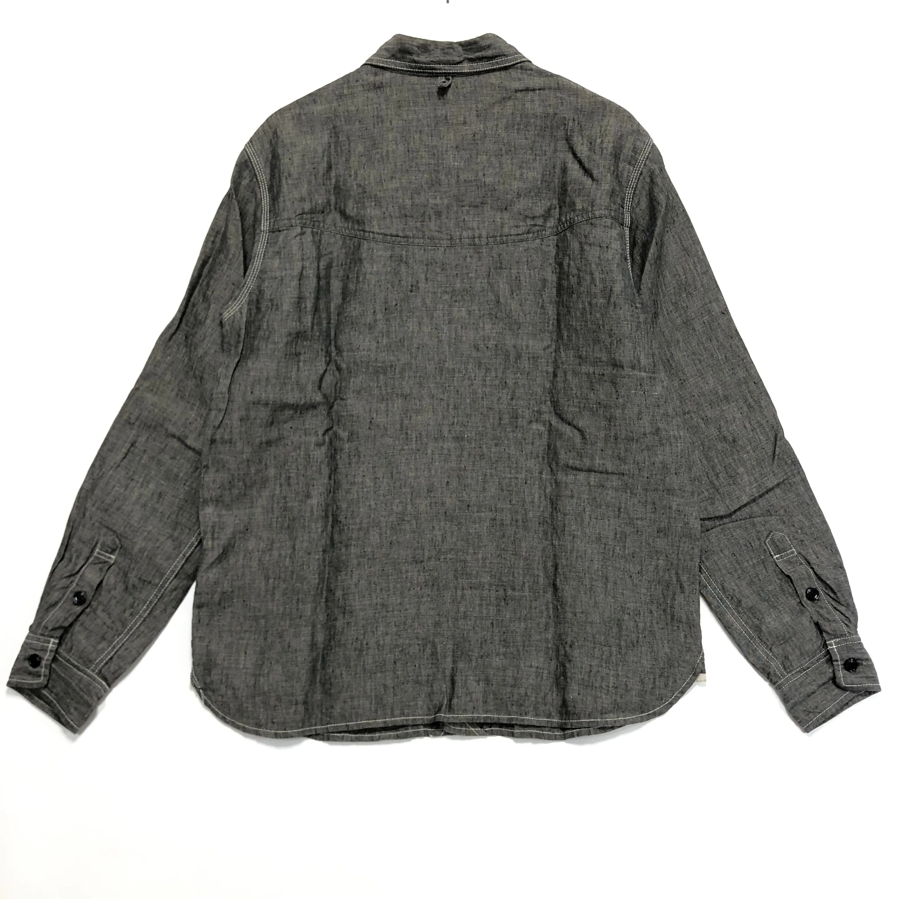 [M] Neighborhood Wolves Linen Chambray Shirt L/S Black
