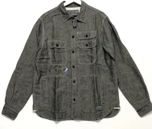 [M] Neighborhood Wolves Linen Chambray Shirt L/S Black