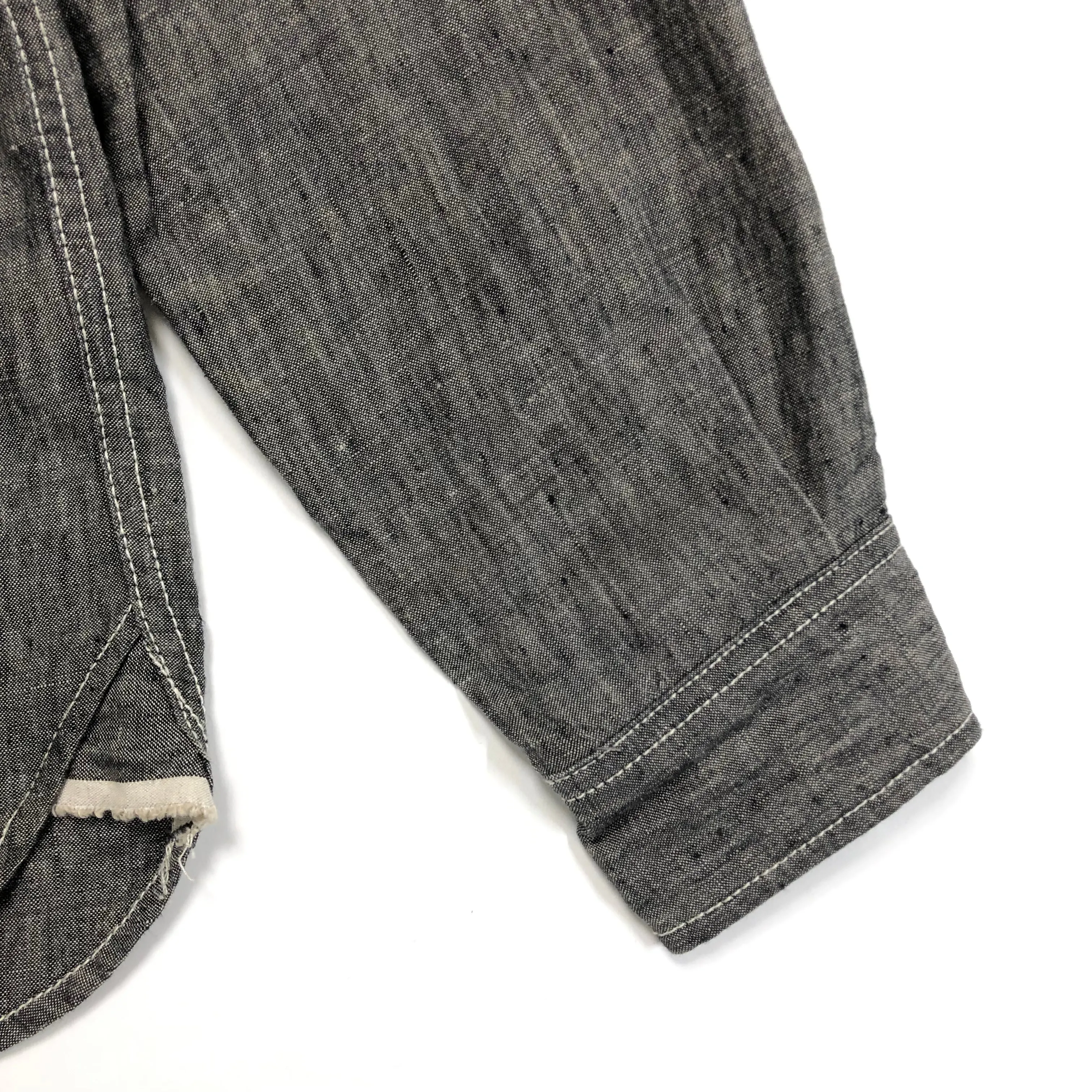 [M] Neighborhood Wolves Linen Chambray Shirt L/S Black