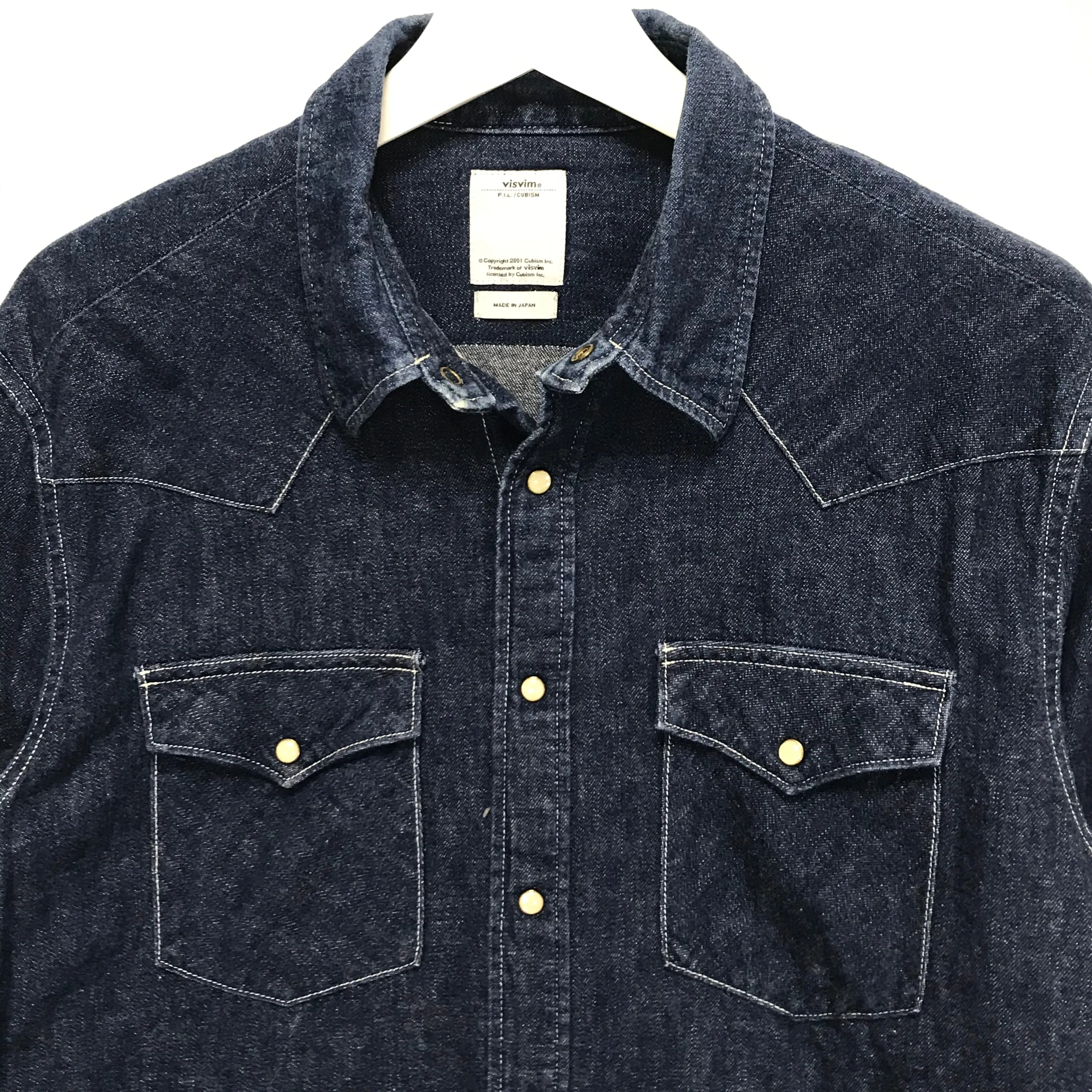 [M] Visvim 14SS Four Corners Indigo Check One Wash Shirt
