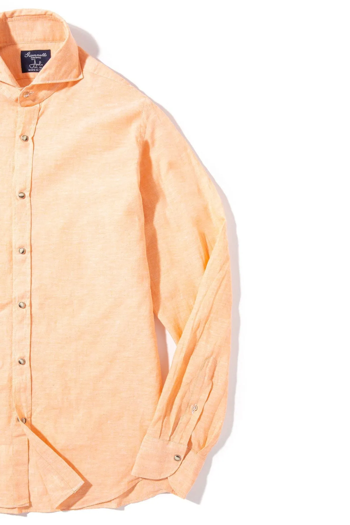 Mach Linen Cotton Shirt in Orange