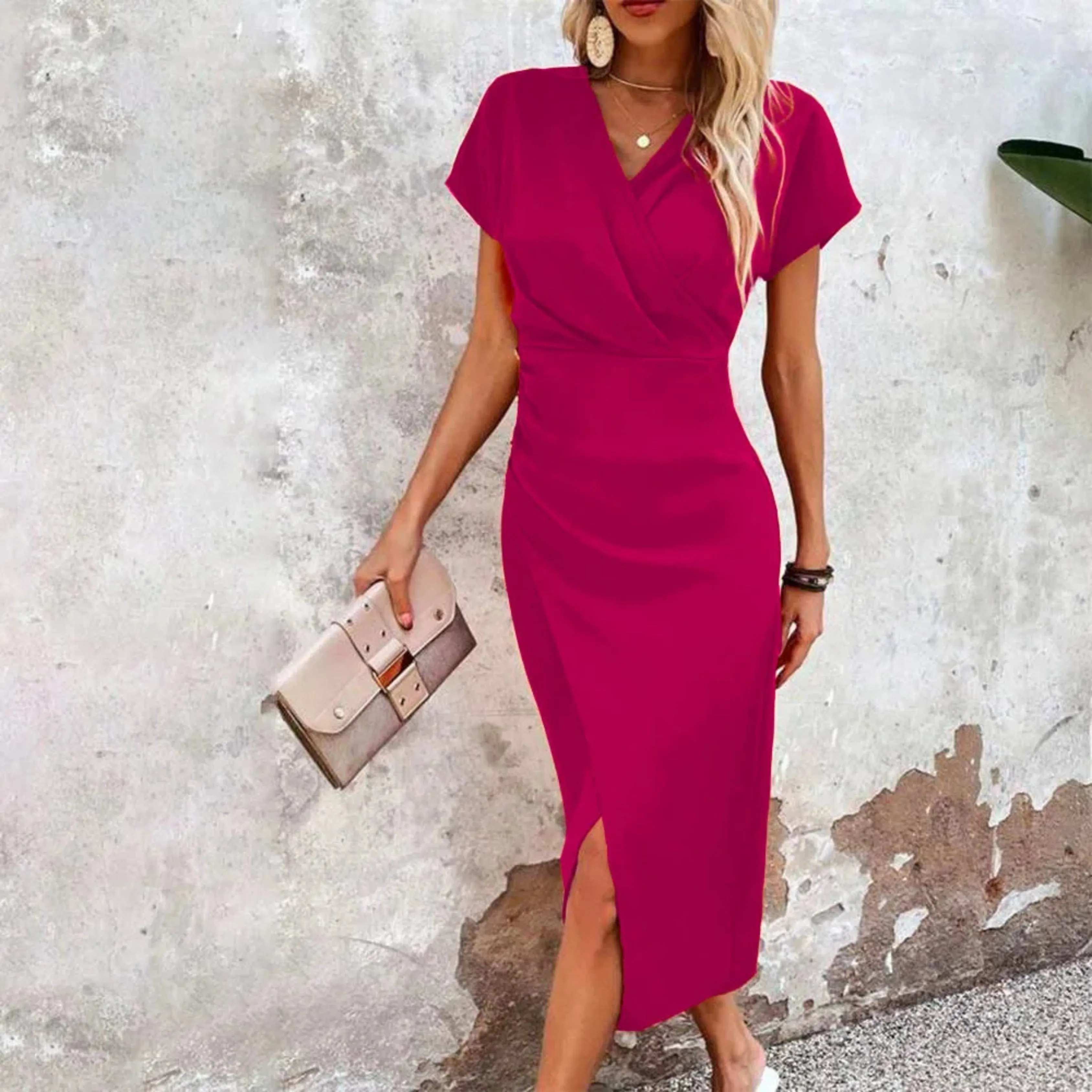 Mara® | Women's V-neck casual midi dress