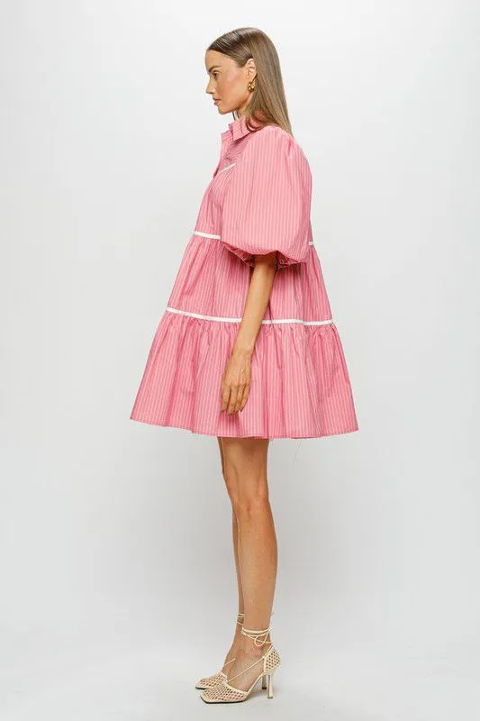 Marion Striped Tiered Dress