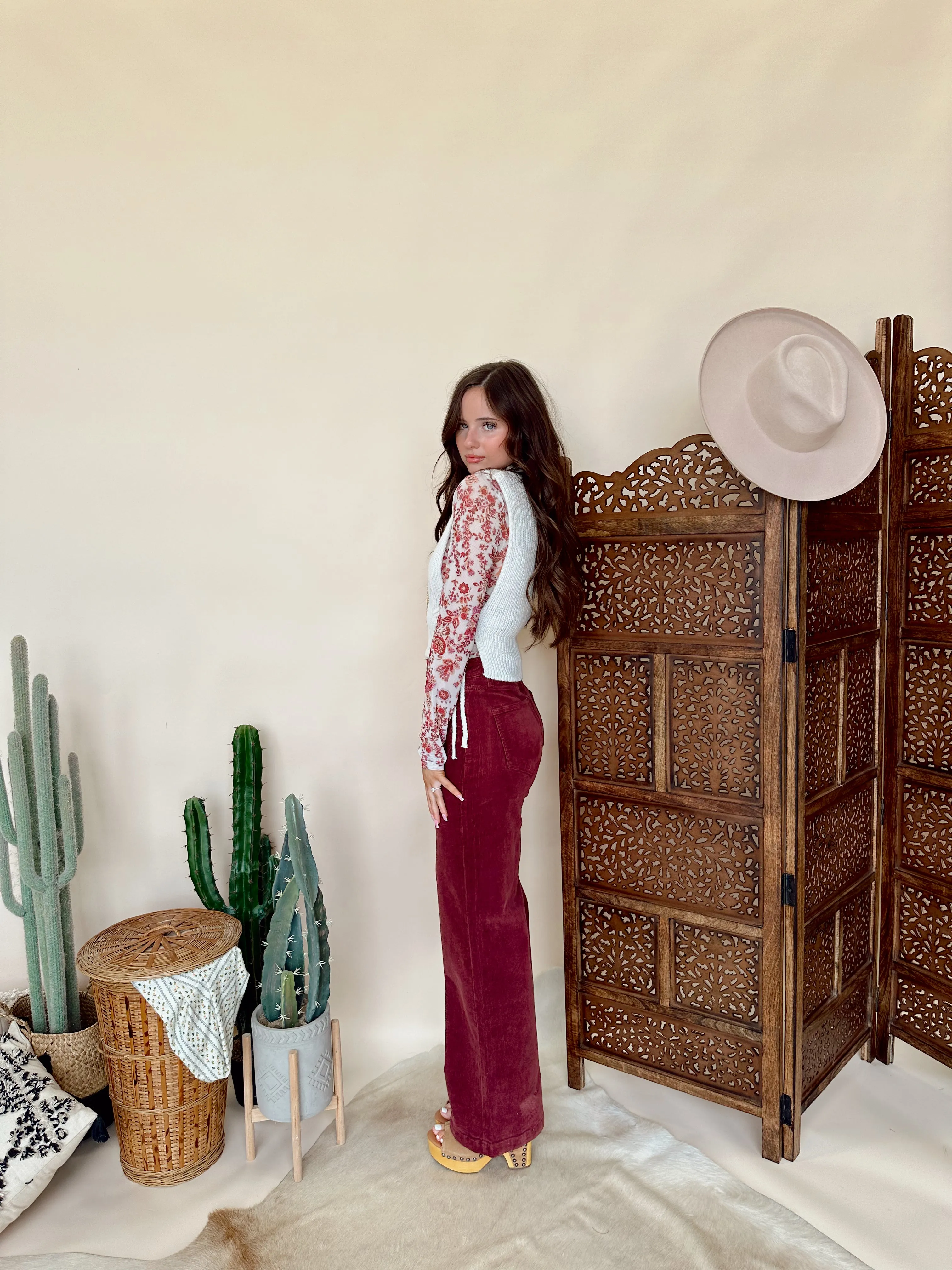 Maroon Corduroy Pant